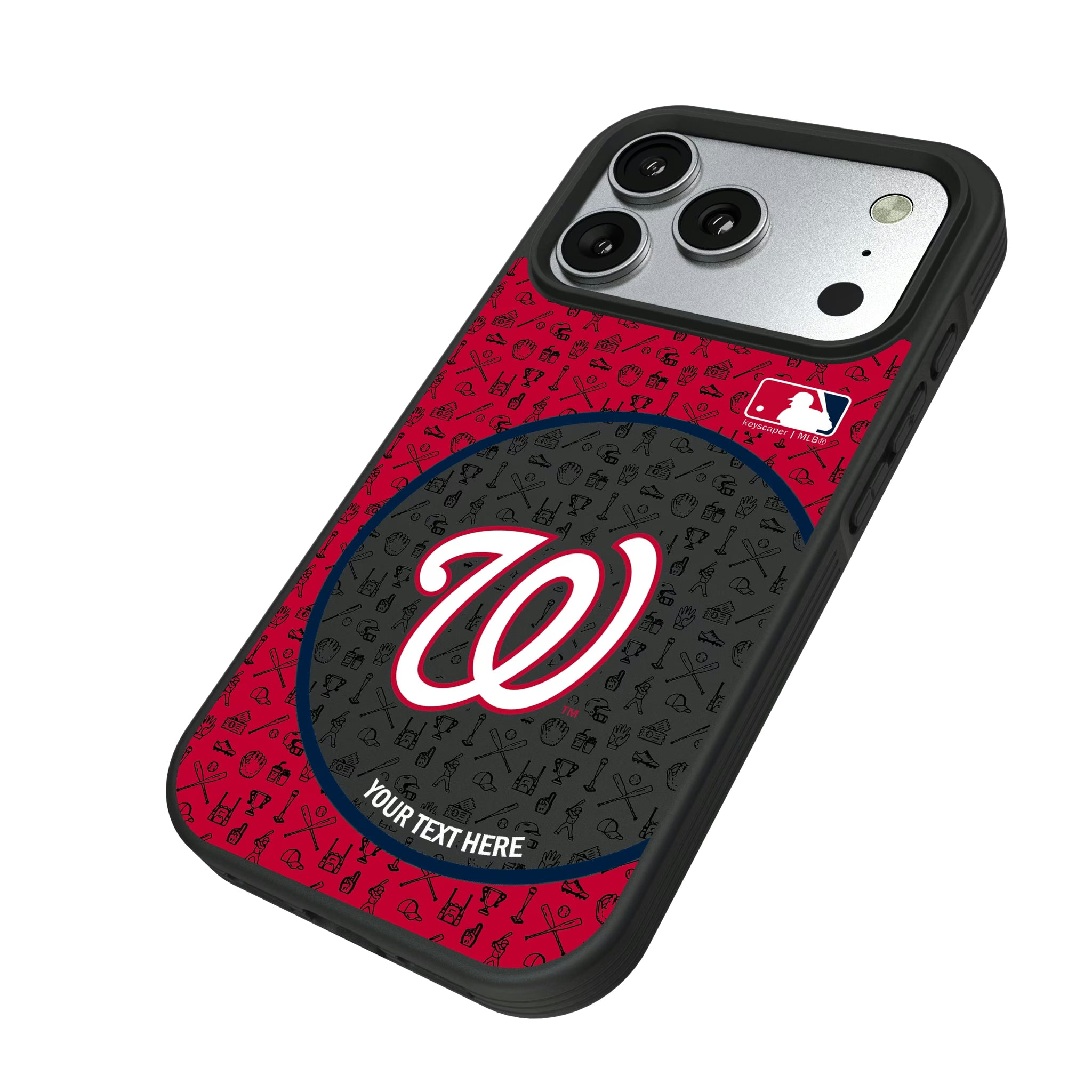 Washington Nationals Personalized Circle iPhone Bump Phone Case for Apple iPhone - Isometric View#Device_iPhone 17 Pro