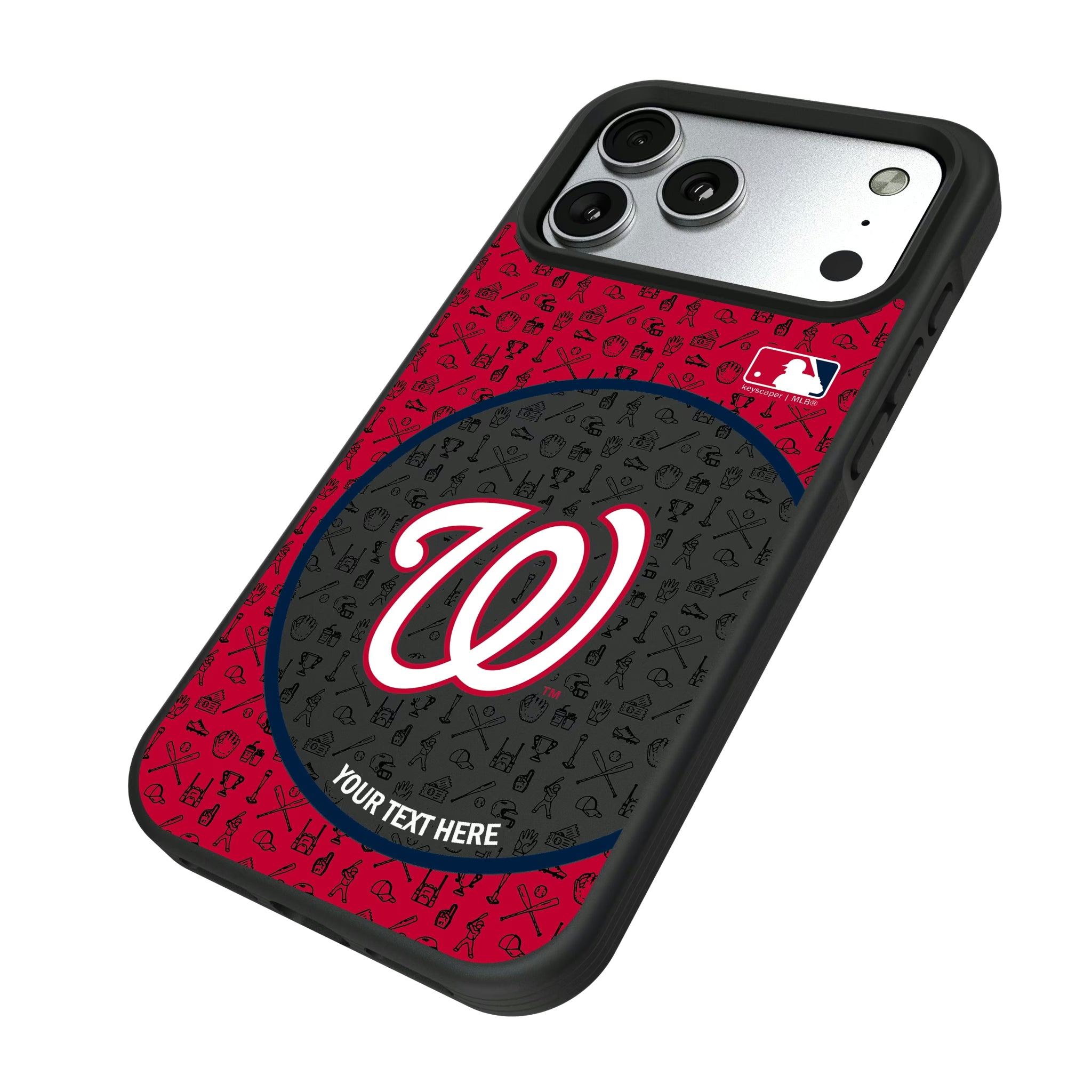 Washington Nationals Personalized Circle iPhone Bump Phone Case for Apple iPhone - Isometric View#Device_iPhone 17 Pro Max