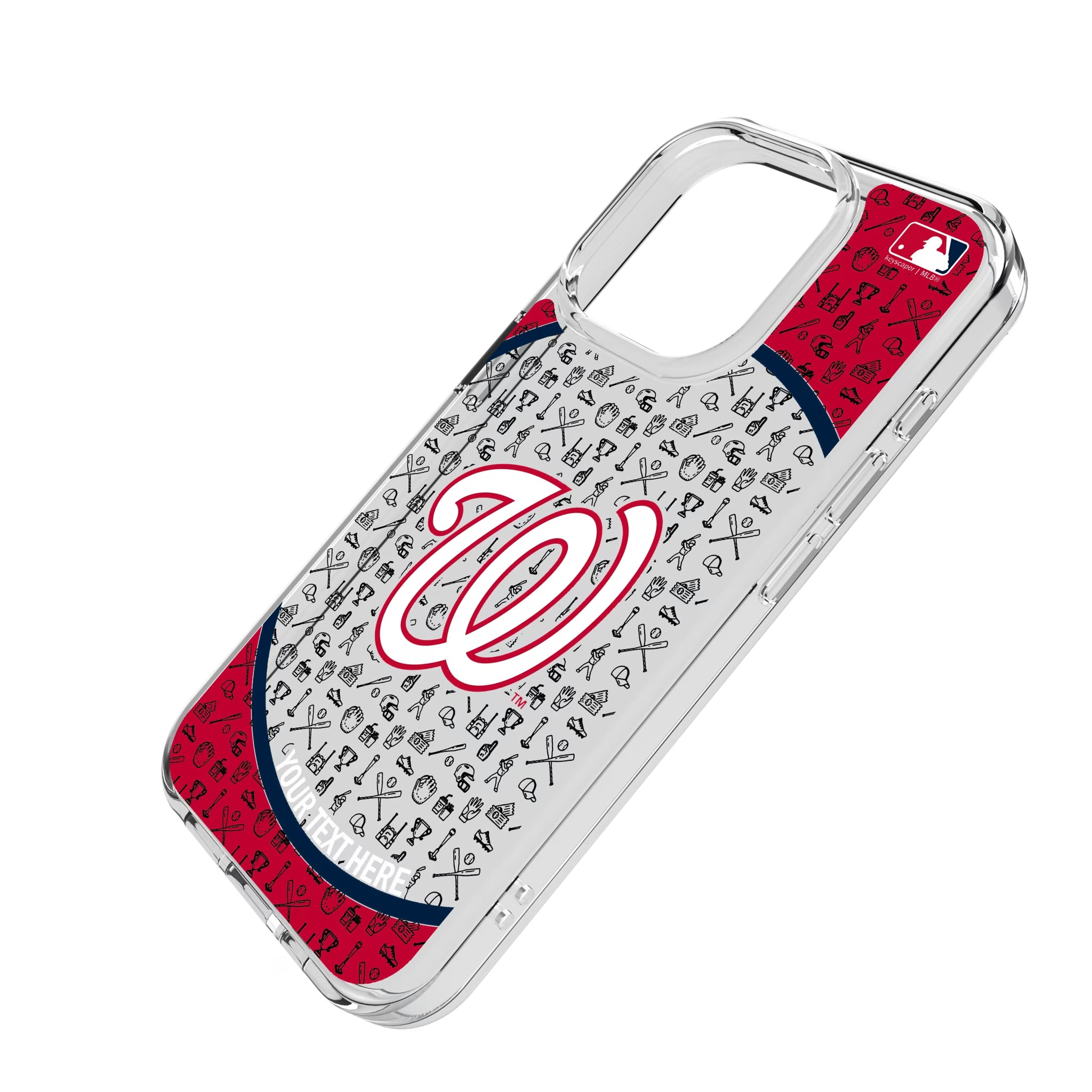Washington Nationals Personalized Circle iPhone Clear Phone Case for Apple iPhone - Isometric View