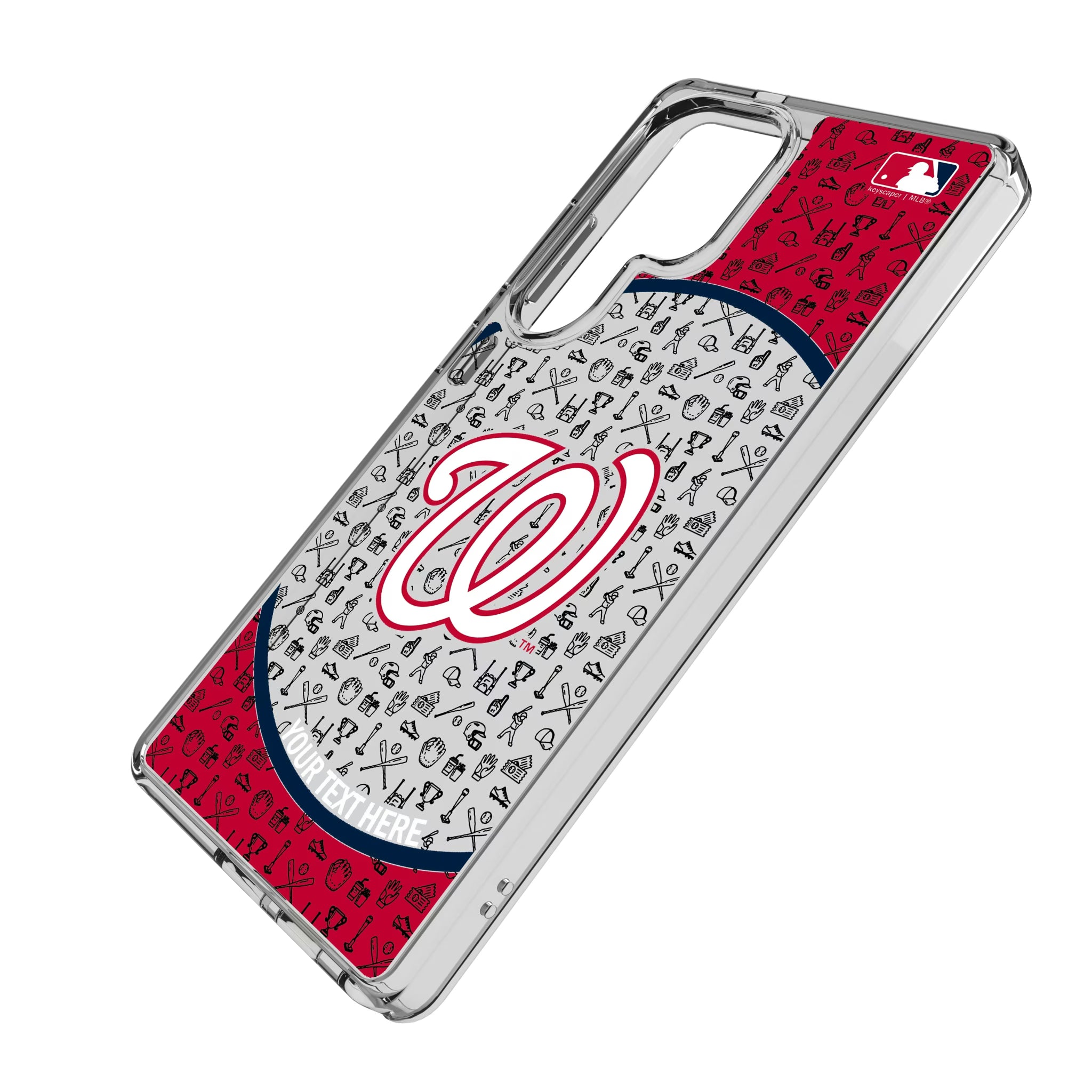 Washington Nationals Personalized Circle Galaxy Clear Phone Case for Samsung Galaxy - Isometric View