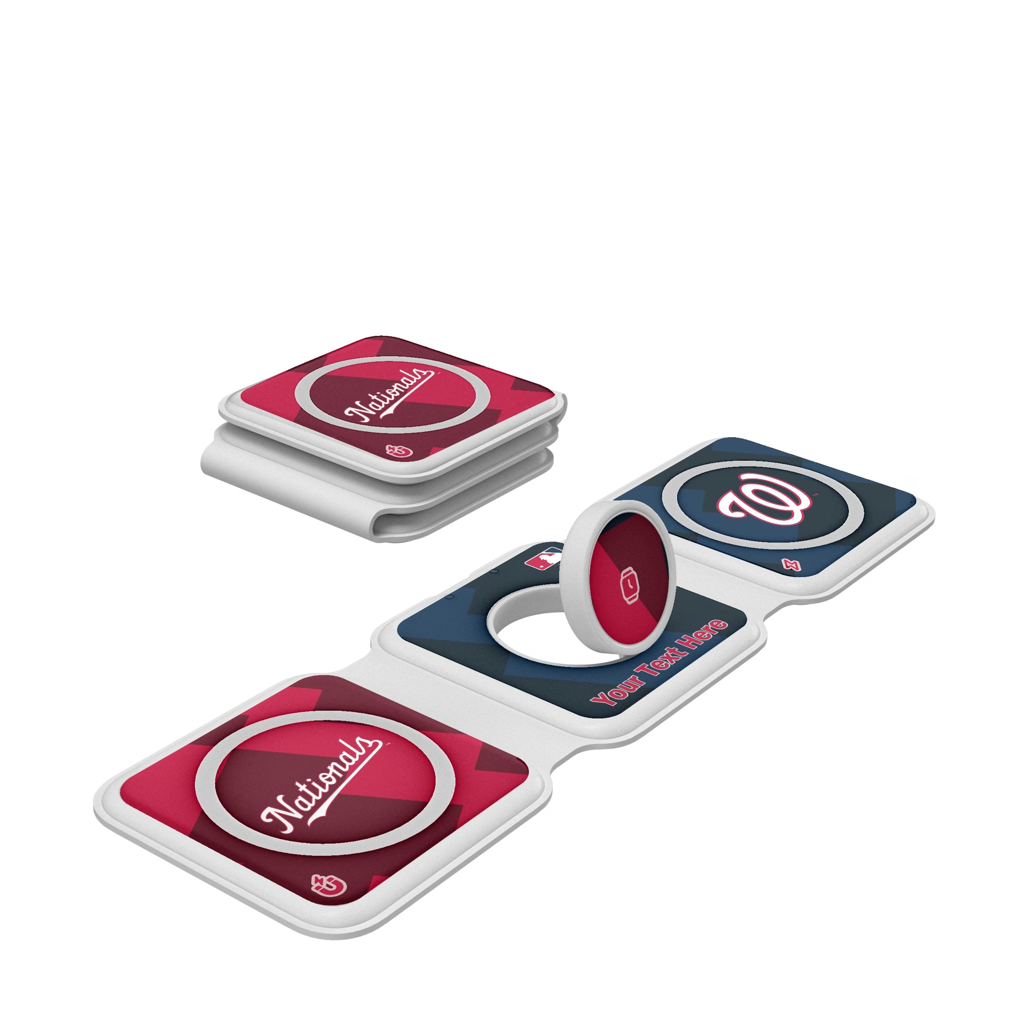 Washington Nationals Personalized Color Block Foldable 3 in 1 Charger