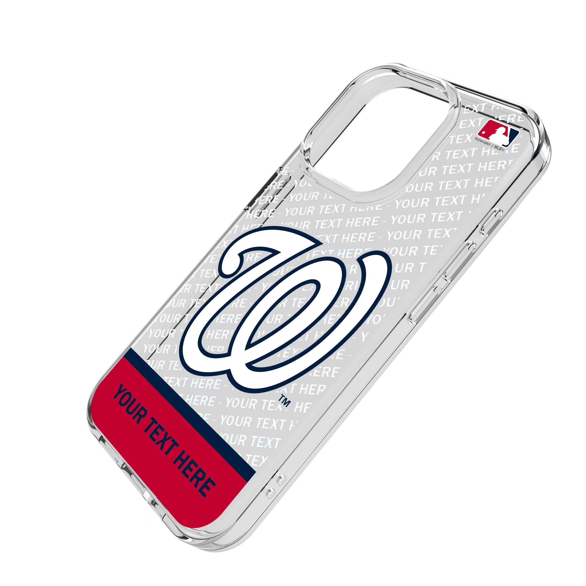 Washington Nationals Personalized EndZone Plus iPhone Clear Phone Case for Apple iPhone - Isometric View