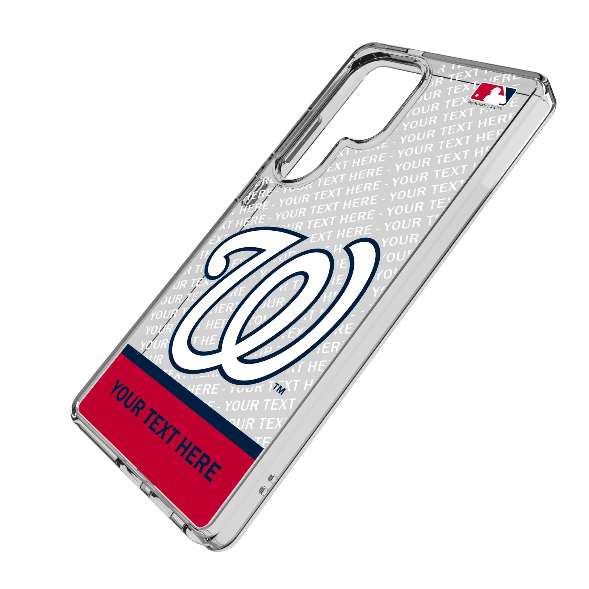 Washington Nationals Personalized EndZone Plus Galaxy Clear Phone Case for Samsung Galaxy - Isometric View