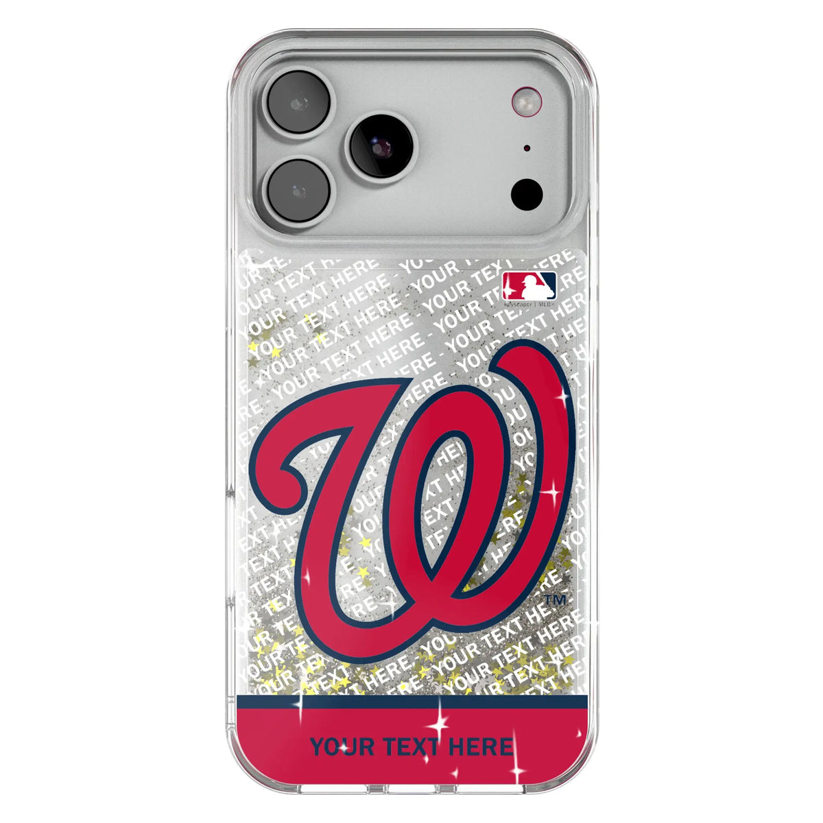 Washington Nationals Personalized EndZone Plus Glitter Phone Case for Apple iPhone