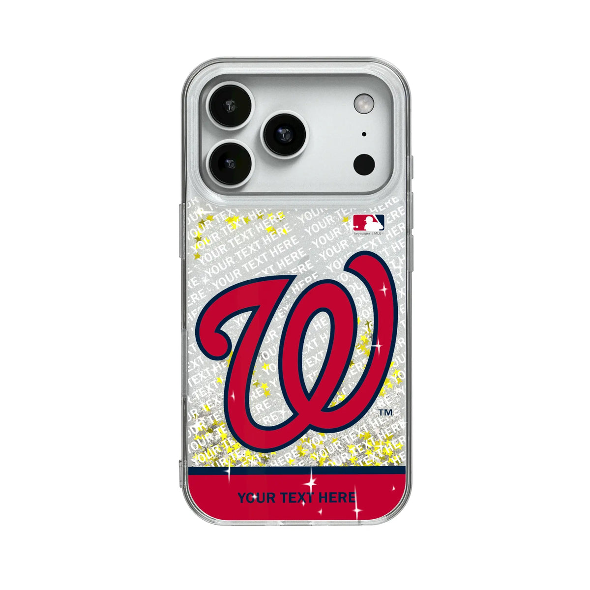 Washington Nationals Personalized EndZone Plus Glitter Phone Case for Apple iPhone