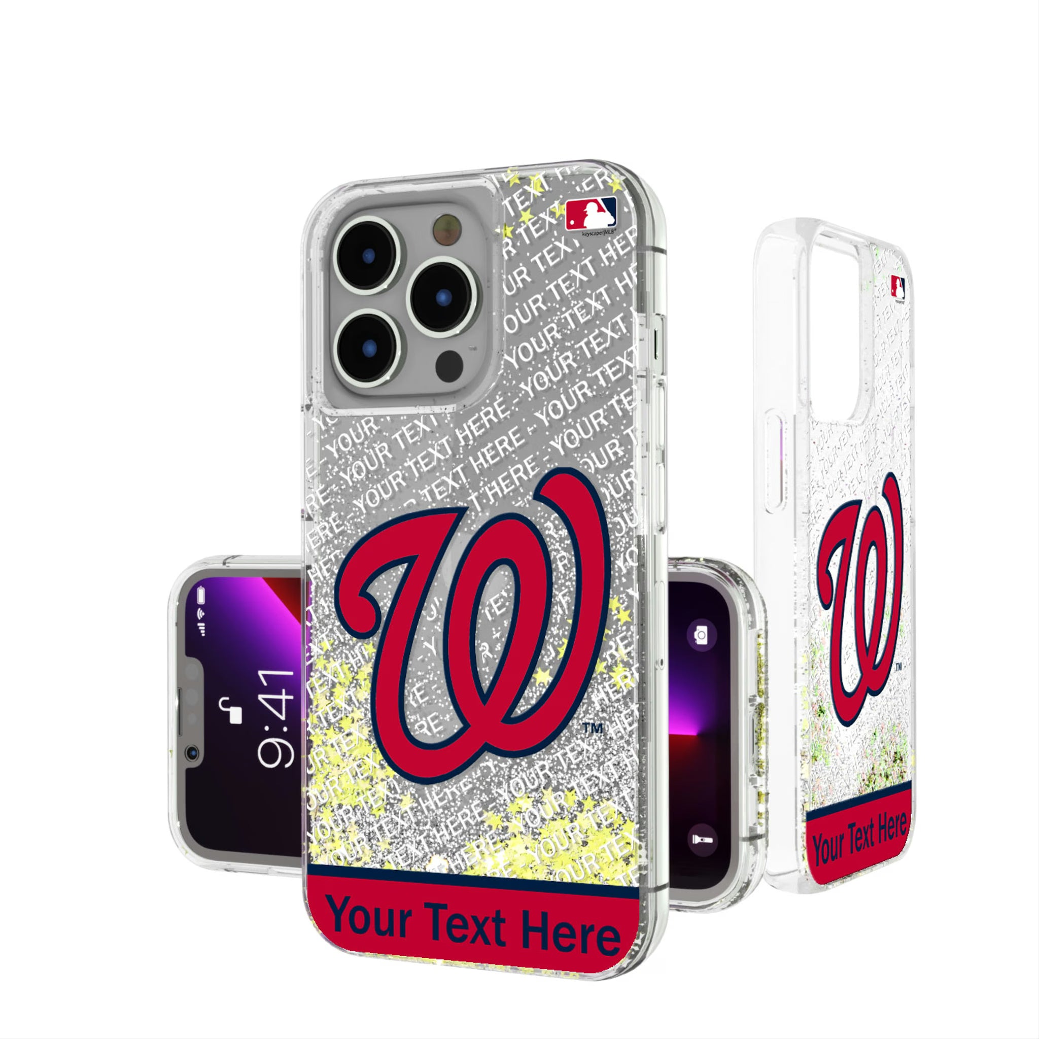 Washington Nationals Personalized EndZone Plus iPhone Glitter Phone Case for Apple iPhone