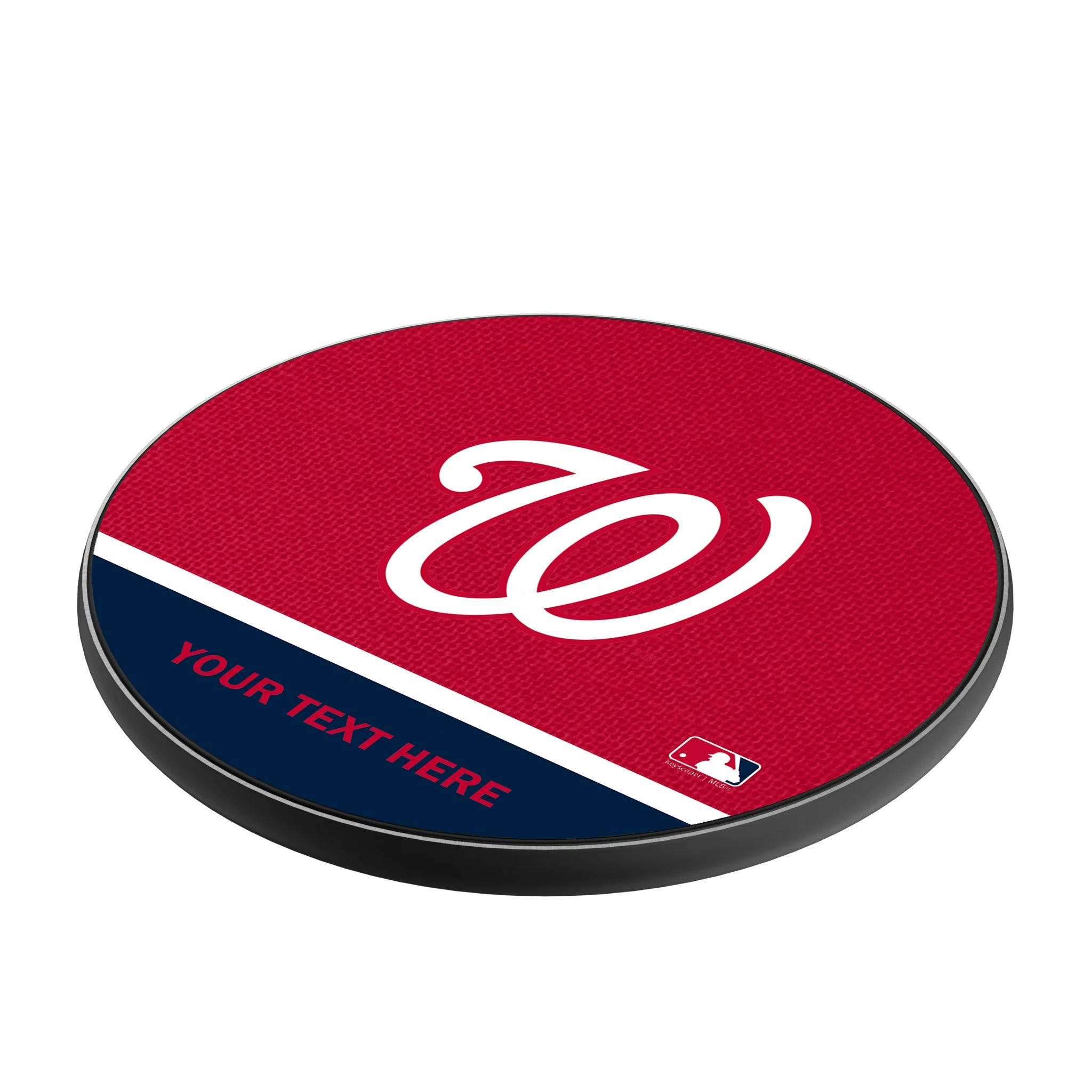 Washington Nationals Personalized Endzone Solid 15-Watt Wireless Charger - Isometric View