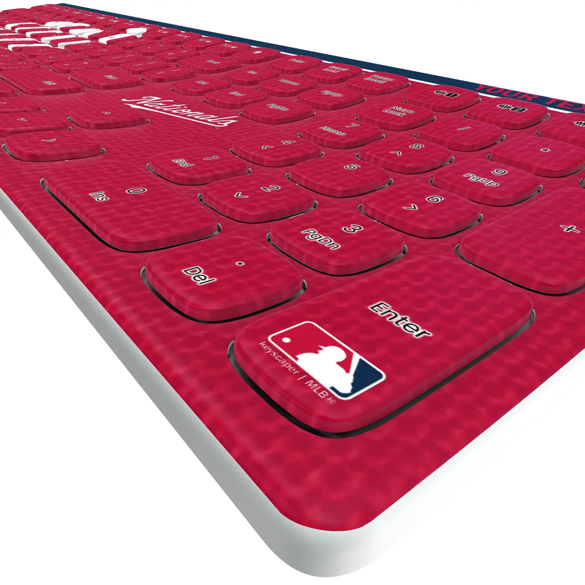 Washington Nationals Personalized Endzone Solid KKB605 Curved Wireless Keyboard - Detail
