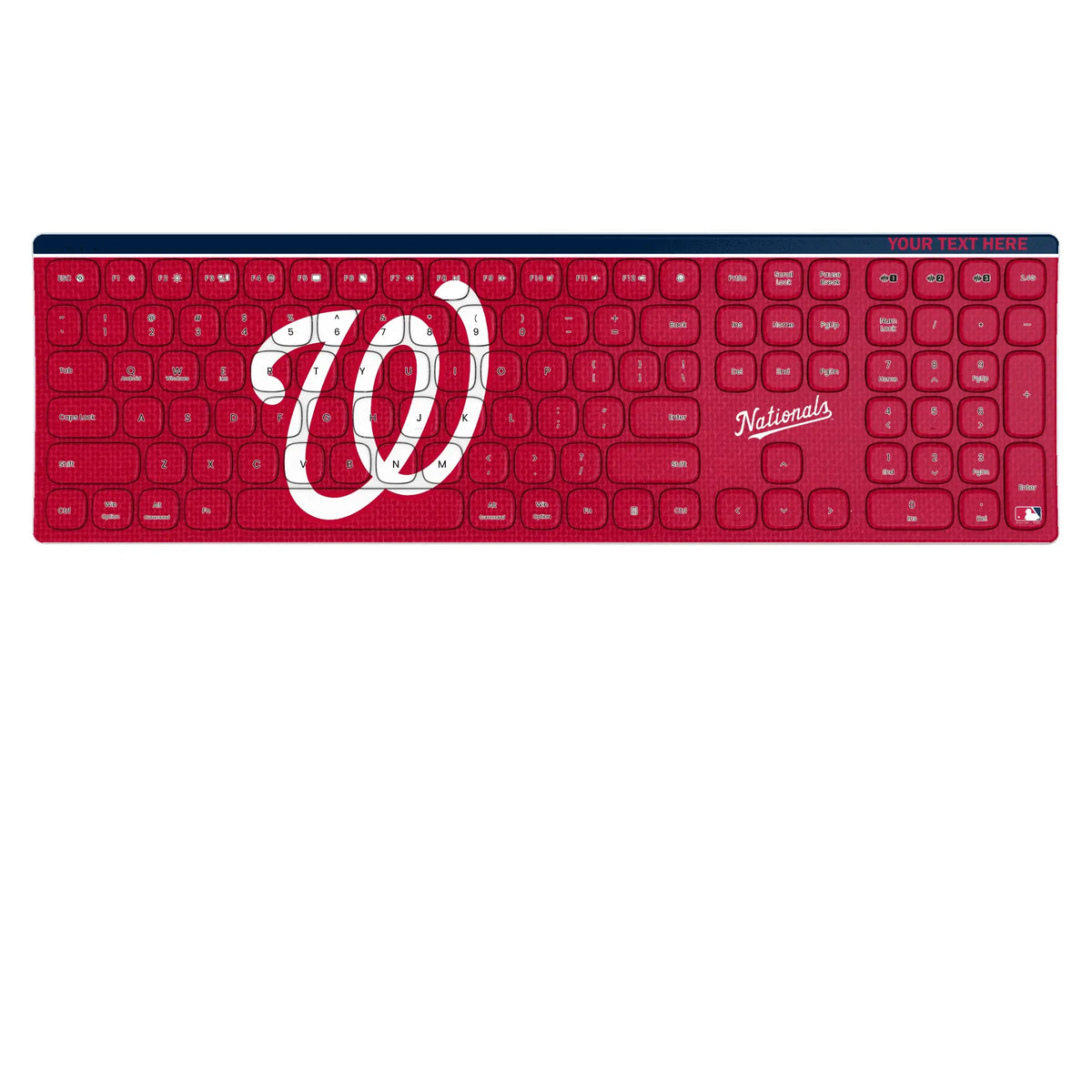 Washington Nationals Personalized Endzone Solid KKB605 Curved Wireless Keyboard
