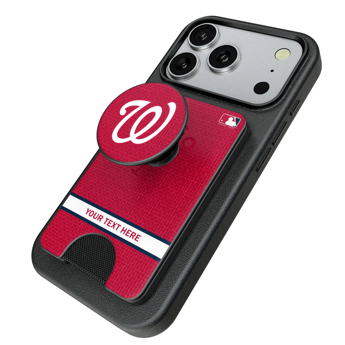 Washington Nationals Personalized Endzone Solid Popsockets Wallet Magnetic - Isometric View