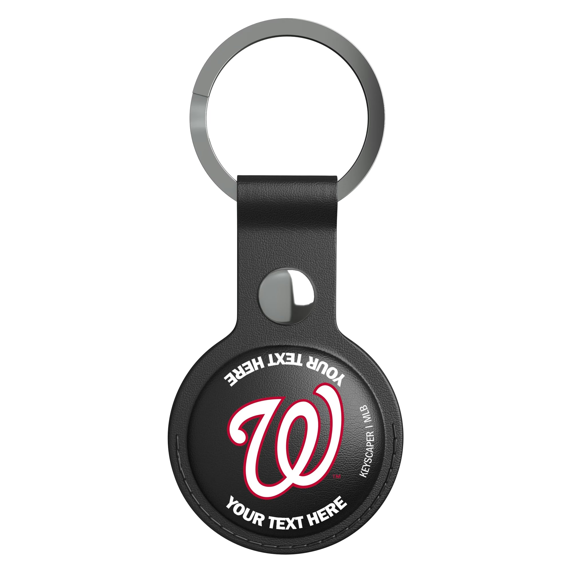 Washington Nationals Personalized Insignia AirTag Black Airtag Holder