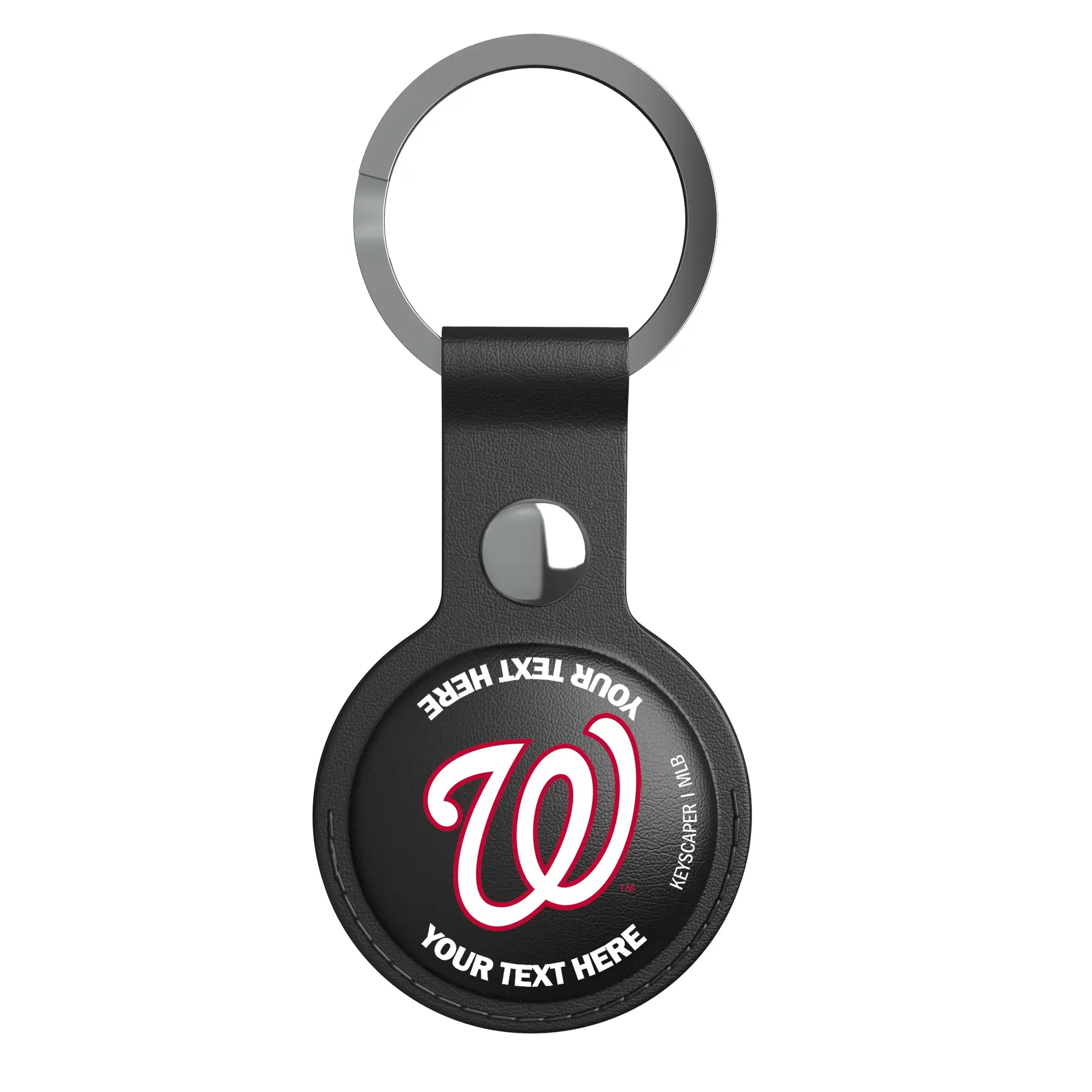 Washington Nationals Personalized Insignia AirTag Black Airtag Holder