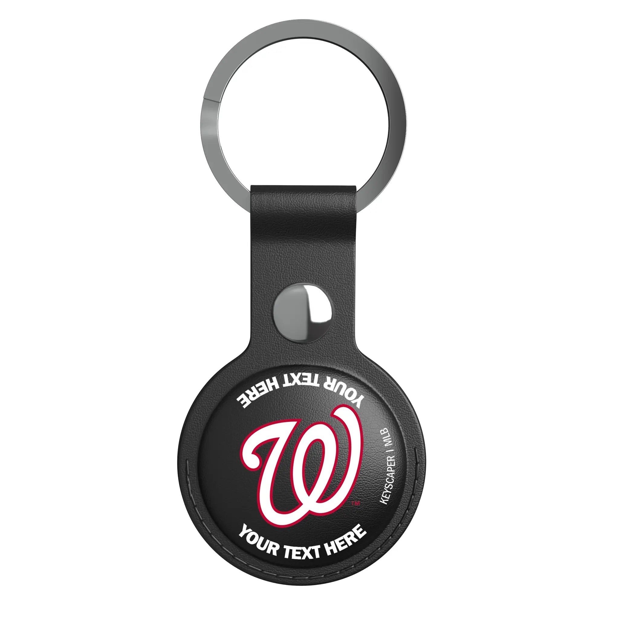 Washington Nationals Personalized Insignia AirTag Black Airtag Holder