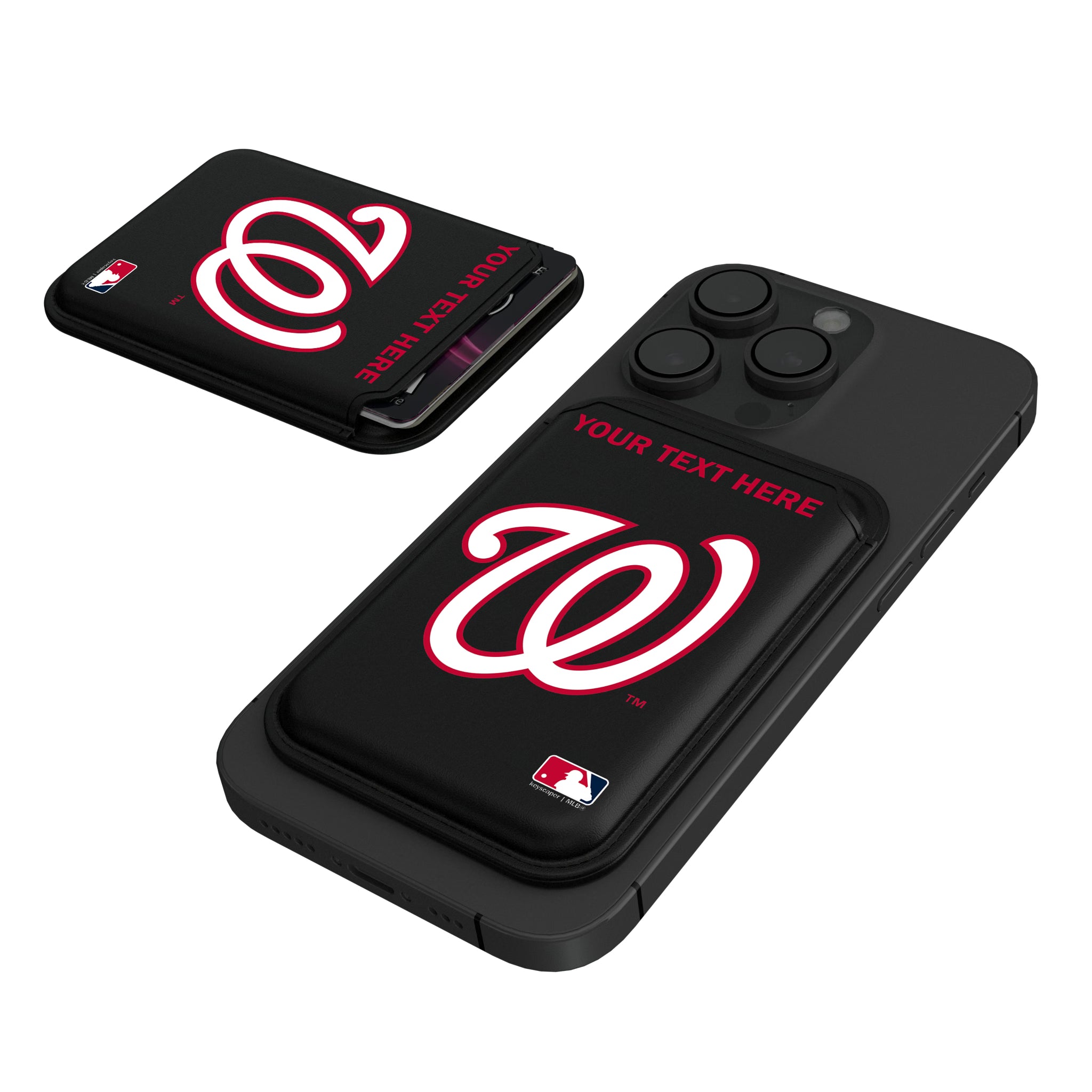 Washington Nationals Personalized Insignia Black Magnetic Credit Card Wallet