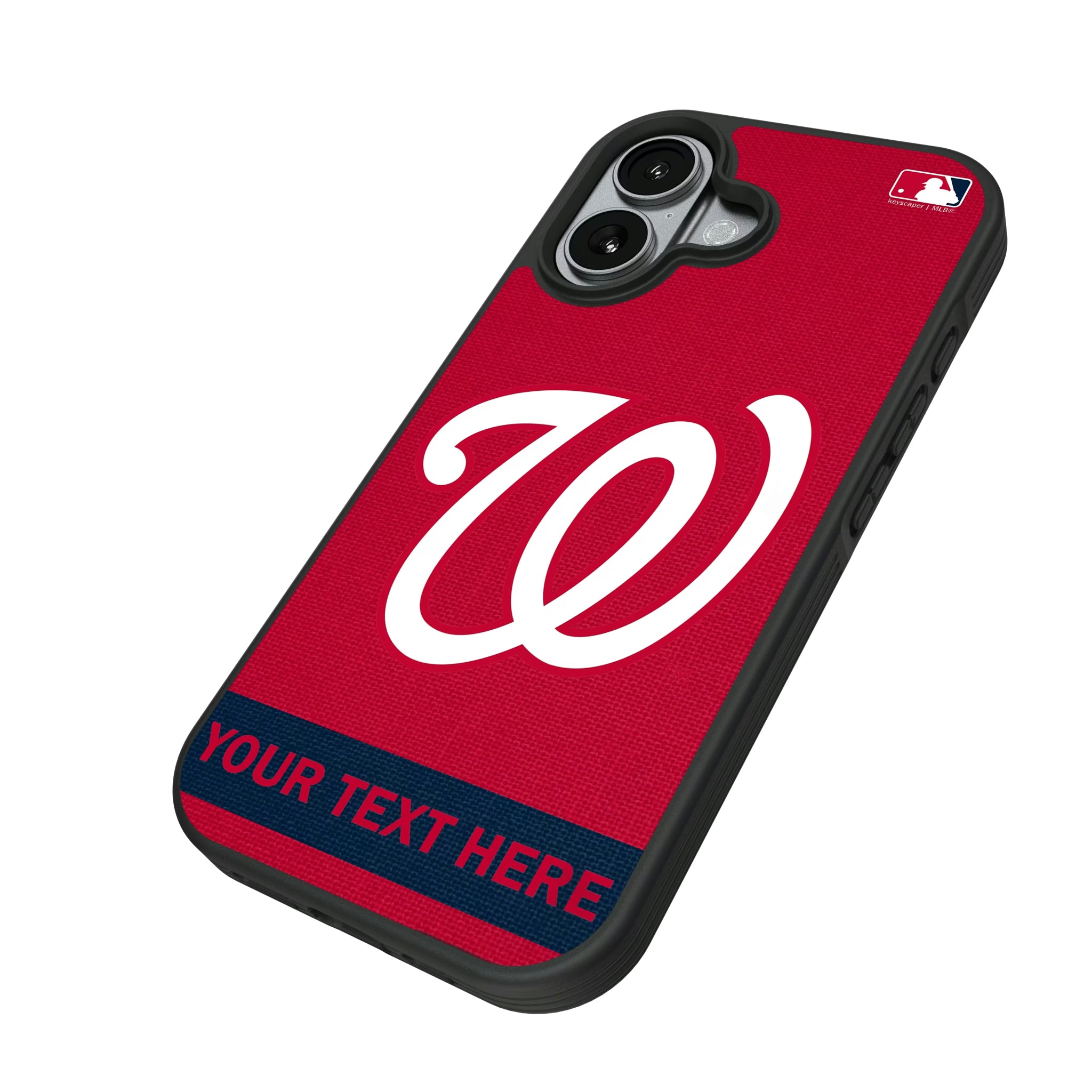 Washington Nationals Personalized Stripe iPhone Bump Phone Case for Apple iPhone - Isometric View#Device_iPhone 17