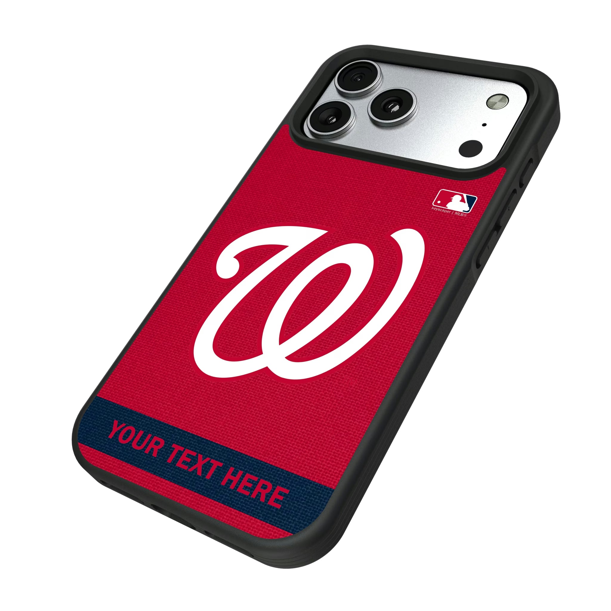 Washington Nationals Personalized Stripe iPhone Bump Phone Case for Apple iPhone - Isometric View#Device_iPhone 17 Pro Max