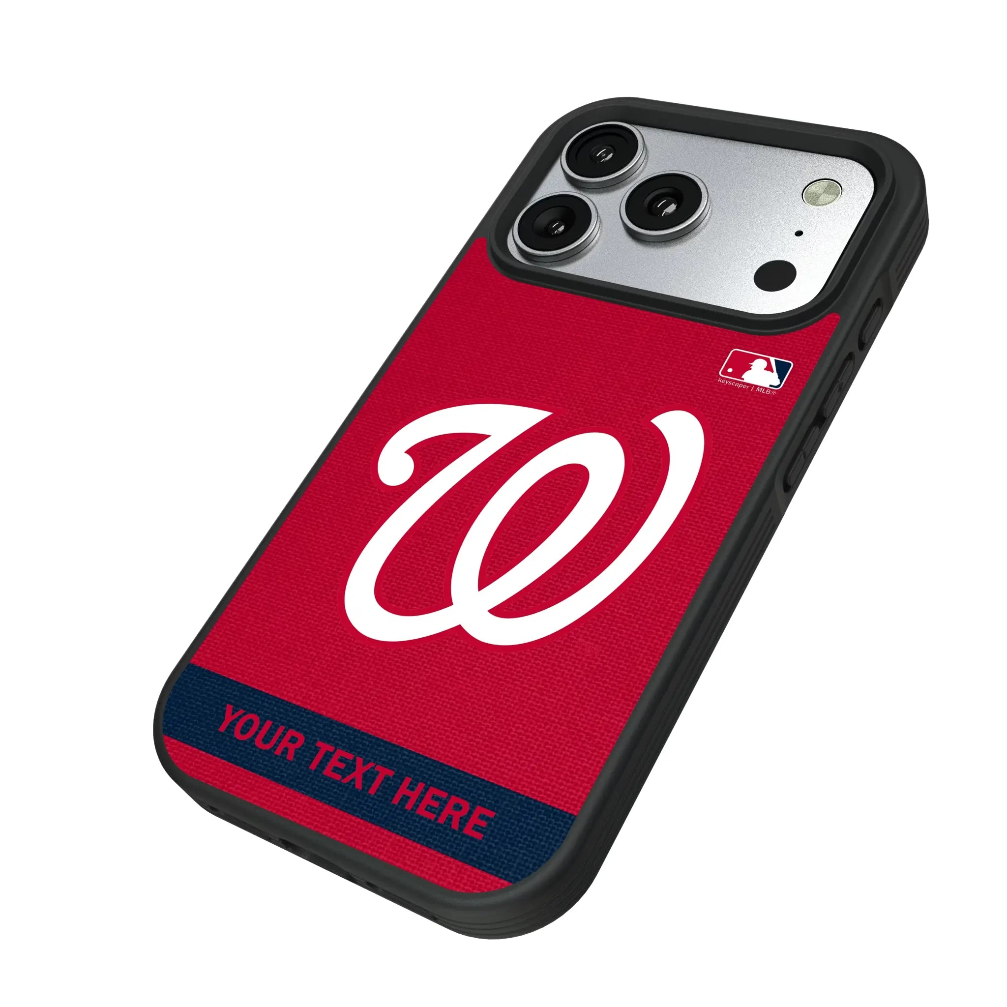 Washington Nationals Personalized Stripe iPhone Bump Phone Case for Apple iPhone - Isometric View#Device_iPhone 17 Pro