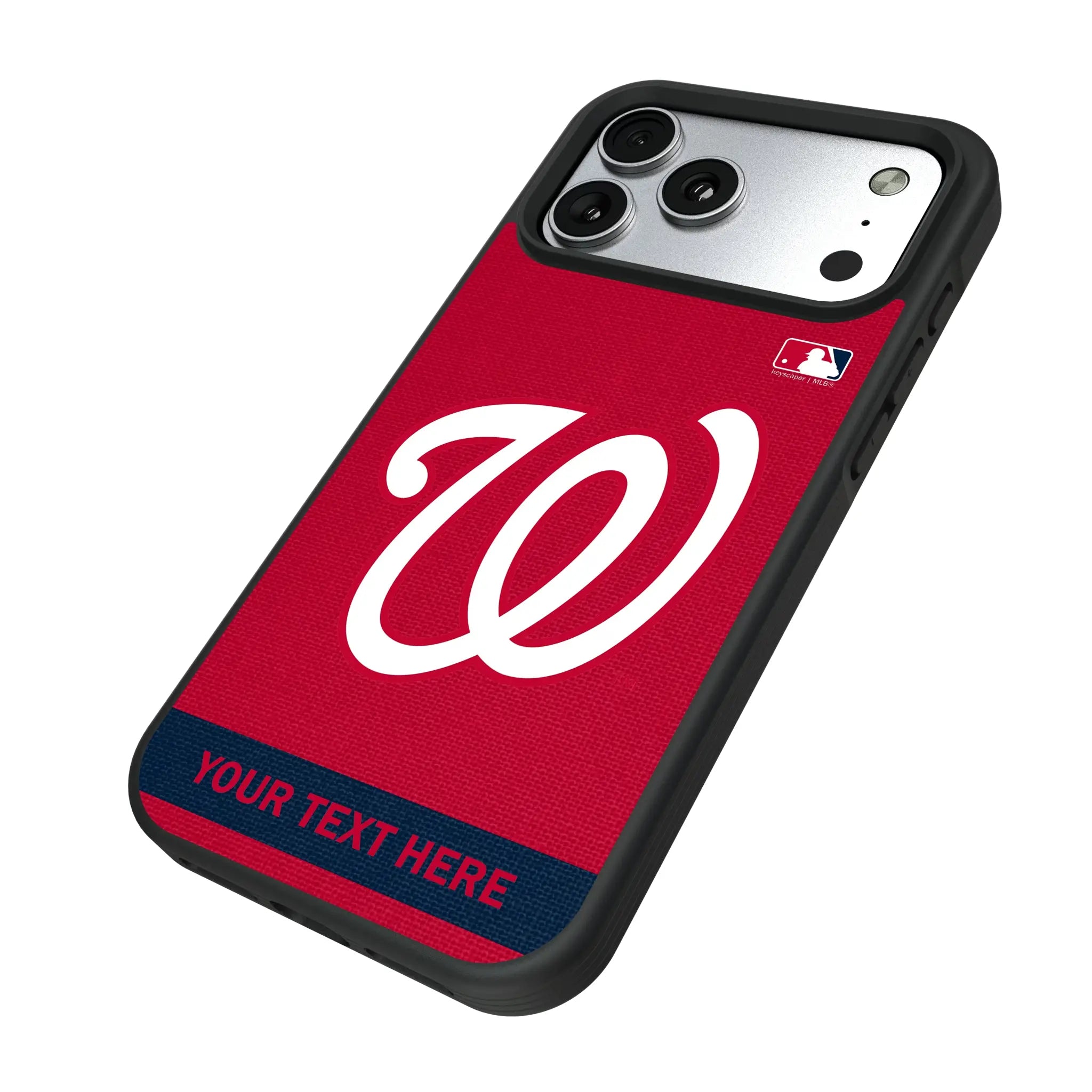 Washington Nationals Personalized Stripe iPhone Bump Phone Case for Apple iPhone - Isometric View#Device_iPhone 17 Pro Max