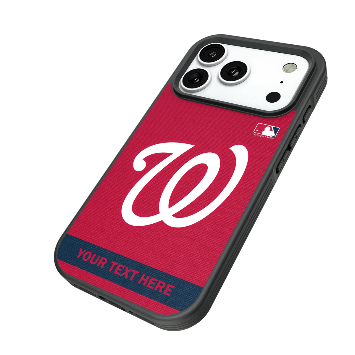 Washington Nationals Personalized Stripe iPhone Bump Phone Case for Apple iPhone - Isometric View#Device_iPhone 18 Pro
