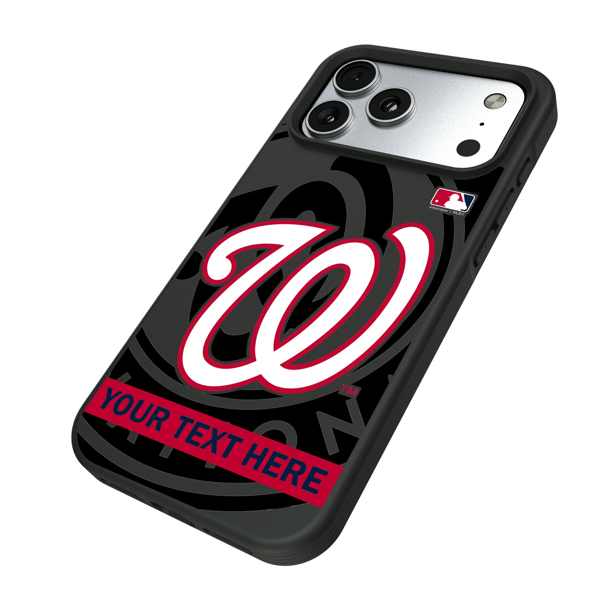 Washington Nationals Personalized Tilt iPhone Bump Phone Case for Apple iPhone - Isometric View#Device_iPhone 17 Pro Max