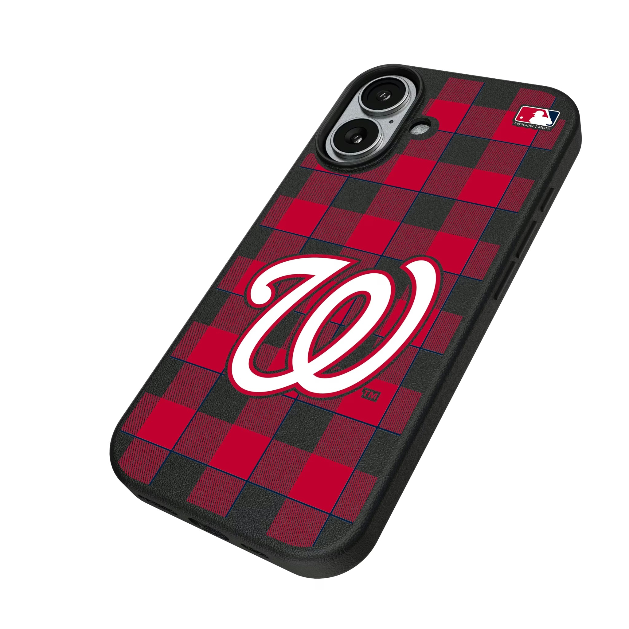 Washington Nationals Plaid iPhone MagSafe Compatible Phone Case for Apple iPhone - Isometric View#Device_iPhone 17