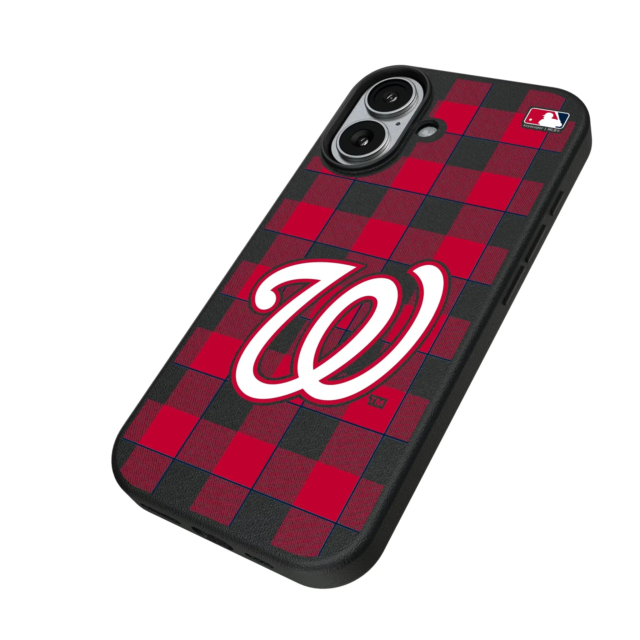 Washington Nationals Plaid iPhone MagSafe Compatible Phone Case for Apple iPhone - Isometric View#Device_iPhone 17