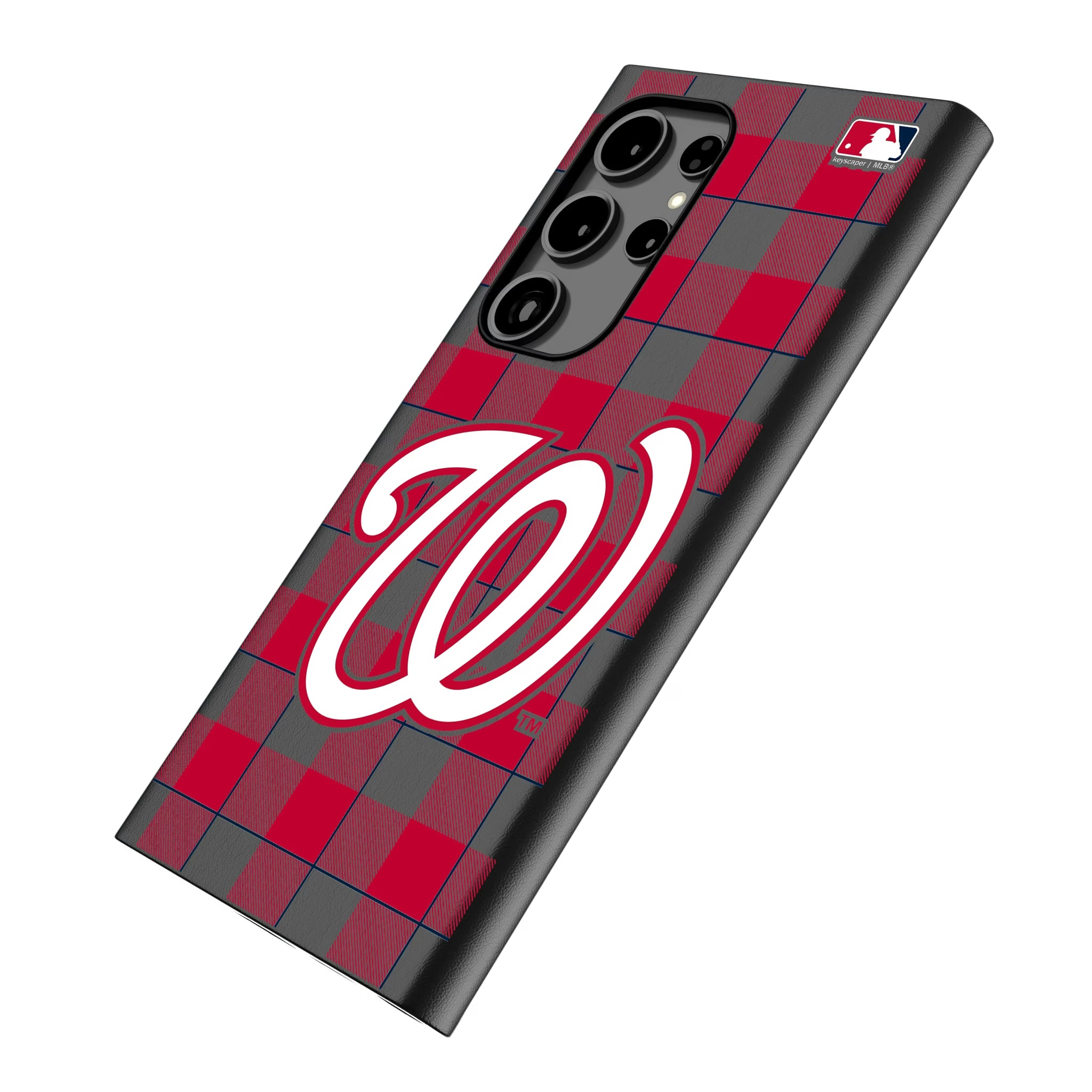 Washington Nationals Plaid Galaxy MagSafe Compatible Phone Case for Samsung Galaxy - Isometric View