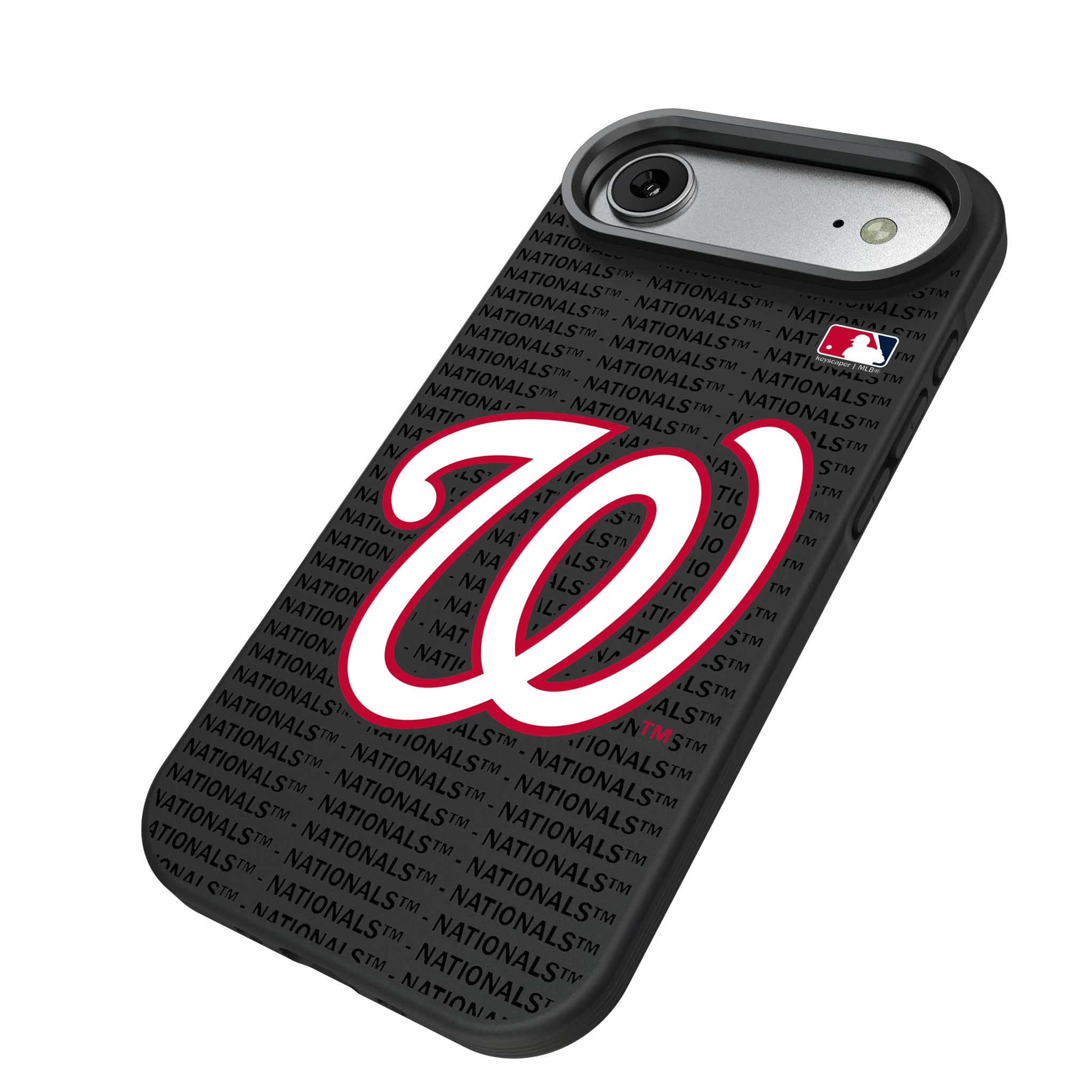 Washington Nationals Text Backdrop iPhone Bump Phone Case for Apple iPhone - Isometric View#Device_iPhone Air