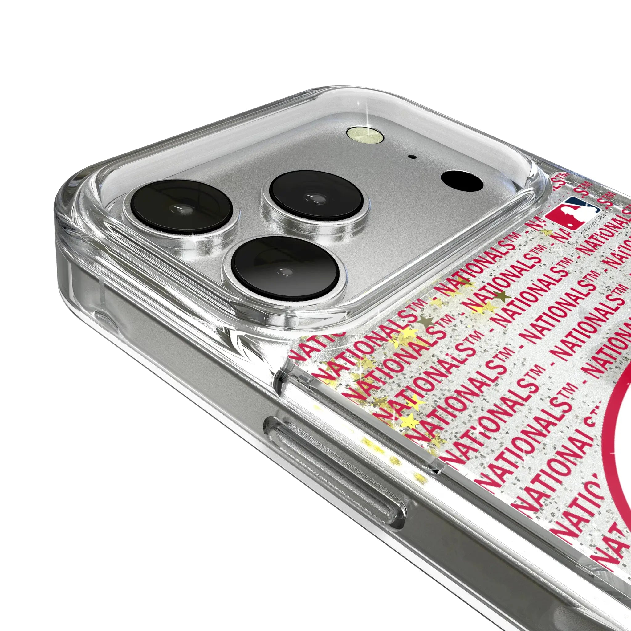 Washington Nationals Text Backdrop iPhone Glitter Phone Case for Apple iPhone - Detail