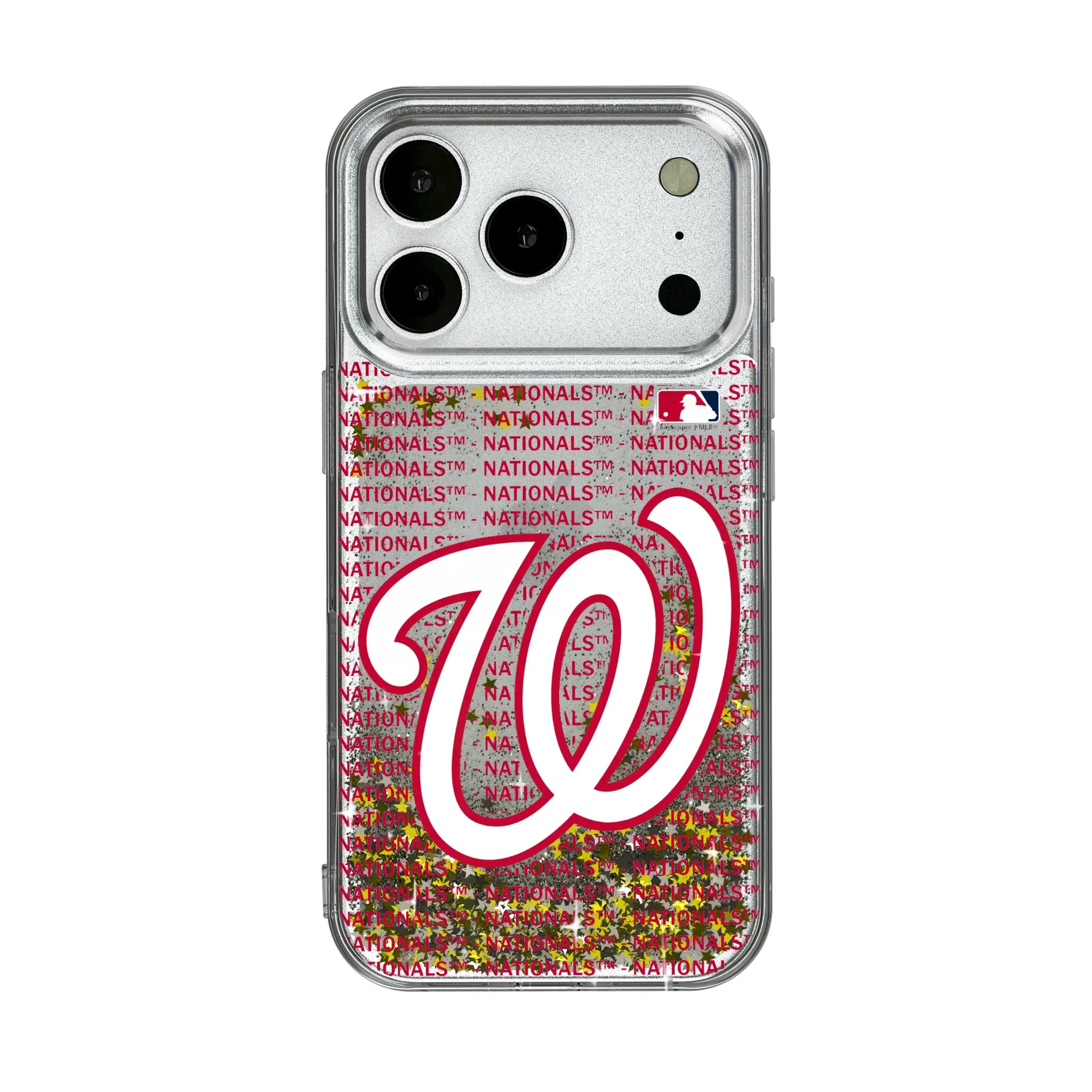 Washington Nationals Text Backdrop iPhone Glitter Phone Case for Apple iPhone