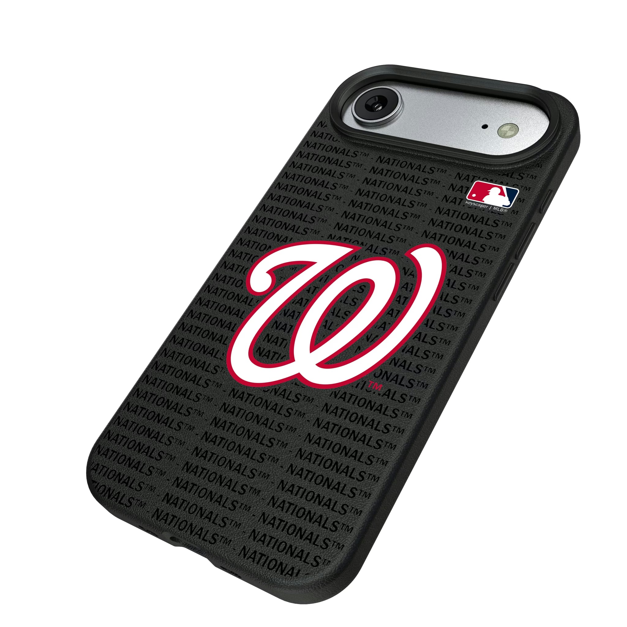 Washington Nationals Text Backdrop iPhone MagSafe Compatible Phone Case for Apple iPhone - Isometric View#Device_iPhone Air