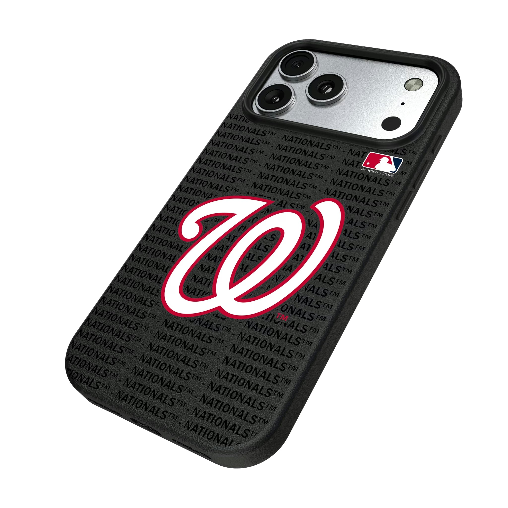 Washington Nationals Text Backdrop iPhone MagSafe Compatible Phone Case for Apple iPhone - Isometric View#Device_iPhone 17 Pro Max