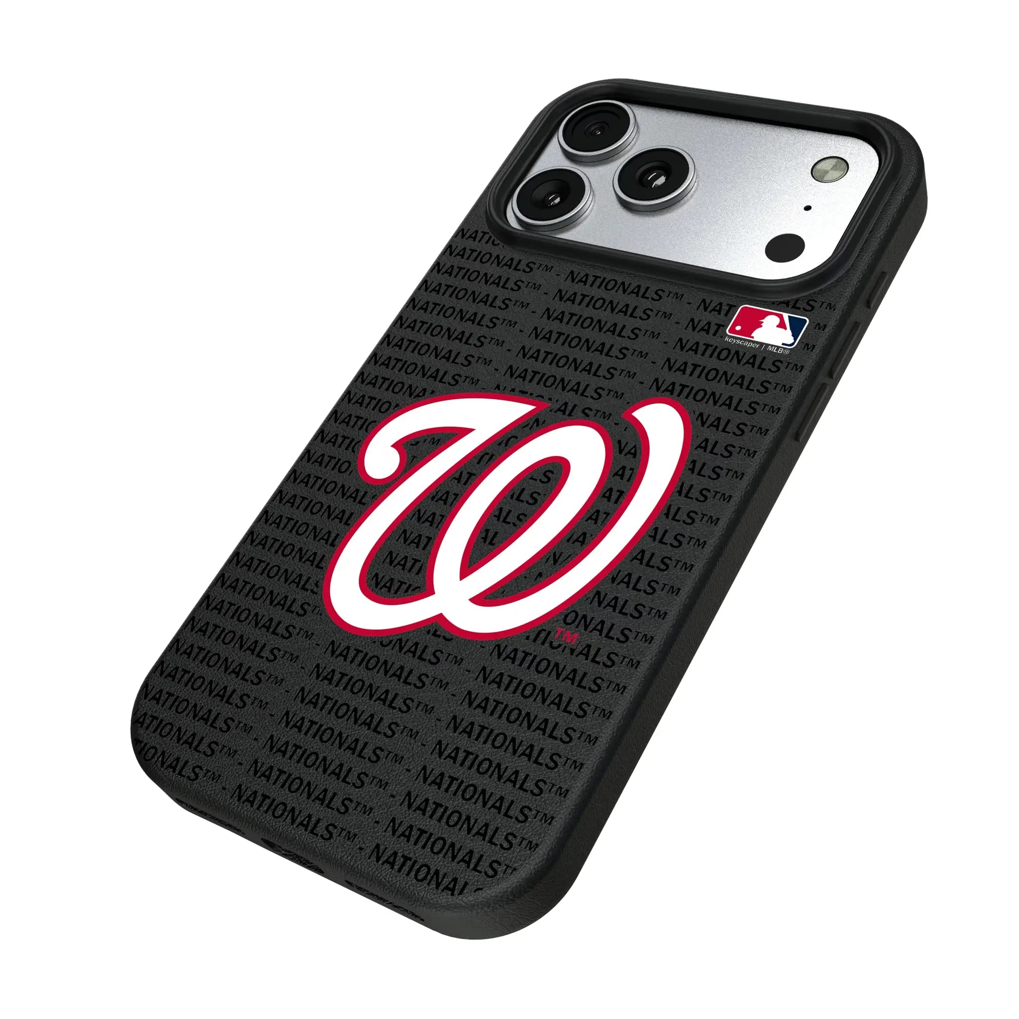 Washington Nationals Text Backdrop iPhone MagSafe Compatible Phone Case for Apple iPhone - Isometric View#Device_iPhone 17 Pro Max