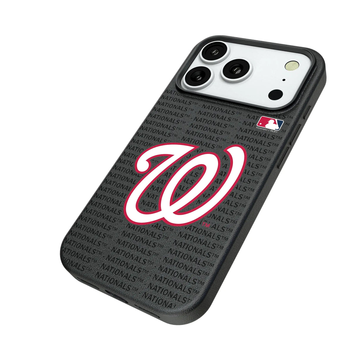Washington Nationals Text Backdrop iPhone MagSafe Compatible Phone Case for Apple iPhone - Isometric View#Device_iPhone 18 Pro
