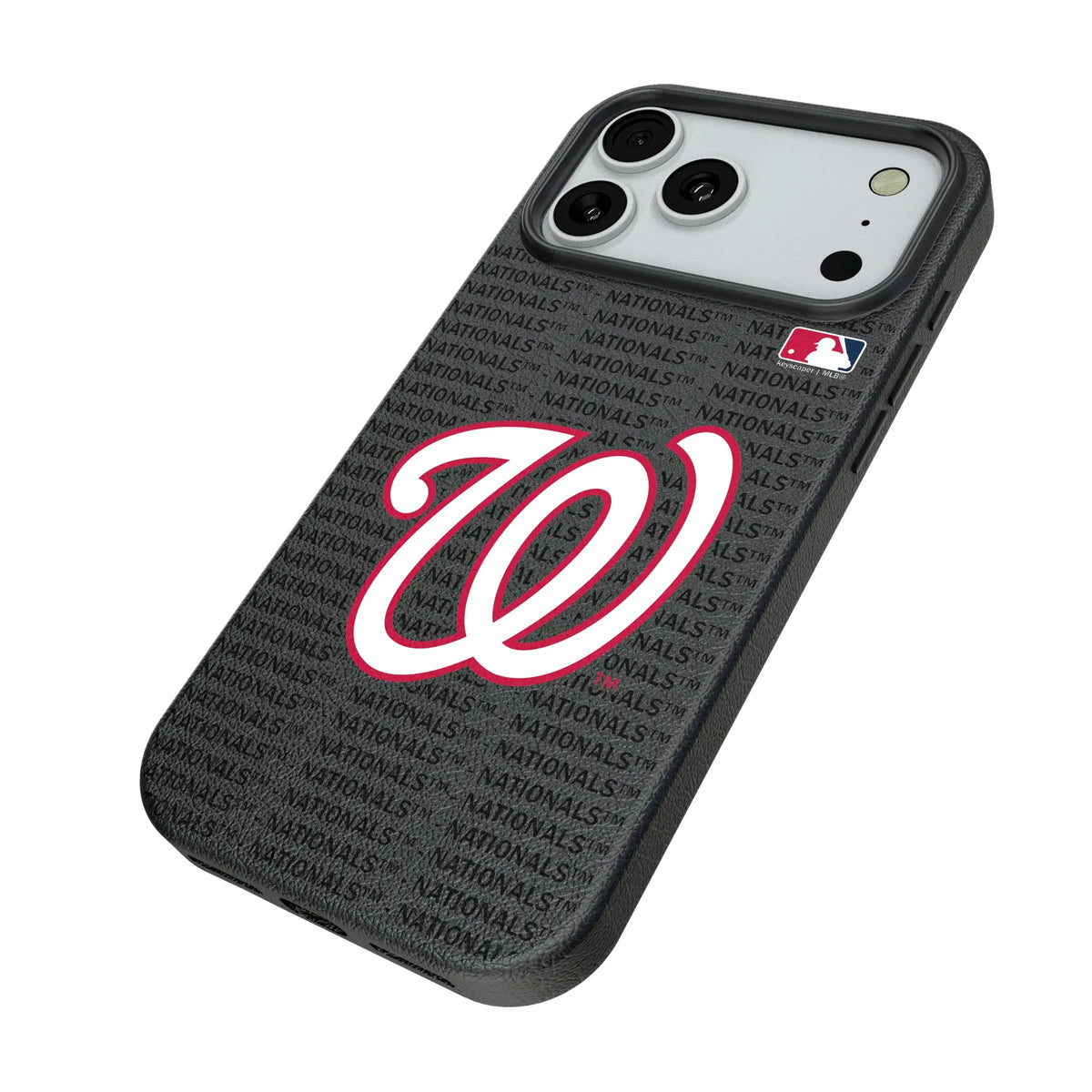 Washington Nationals Text Backdrop iPhone MagSafe Compatible Phone Case for Apple iPhone - Isometric View#Device_iPhone 18 Pro Max