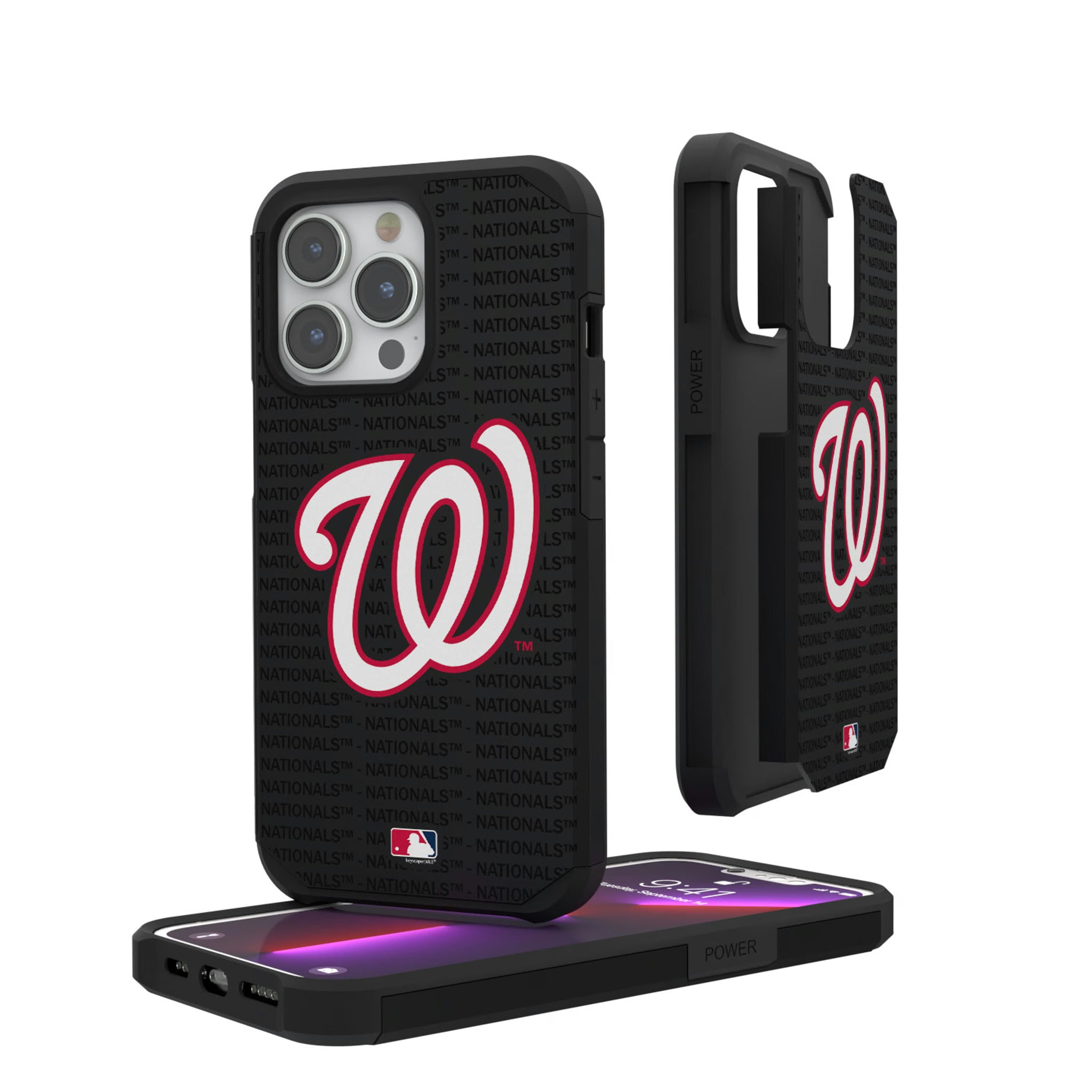 Washington Nationals Text Backdrop iPhone Rugged Phone Case for Apple iPhone