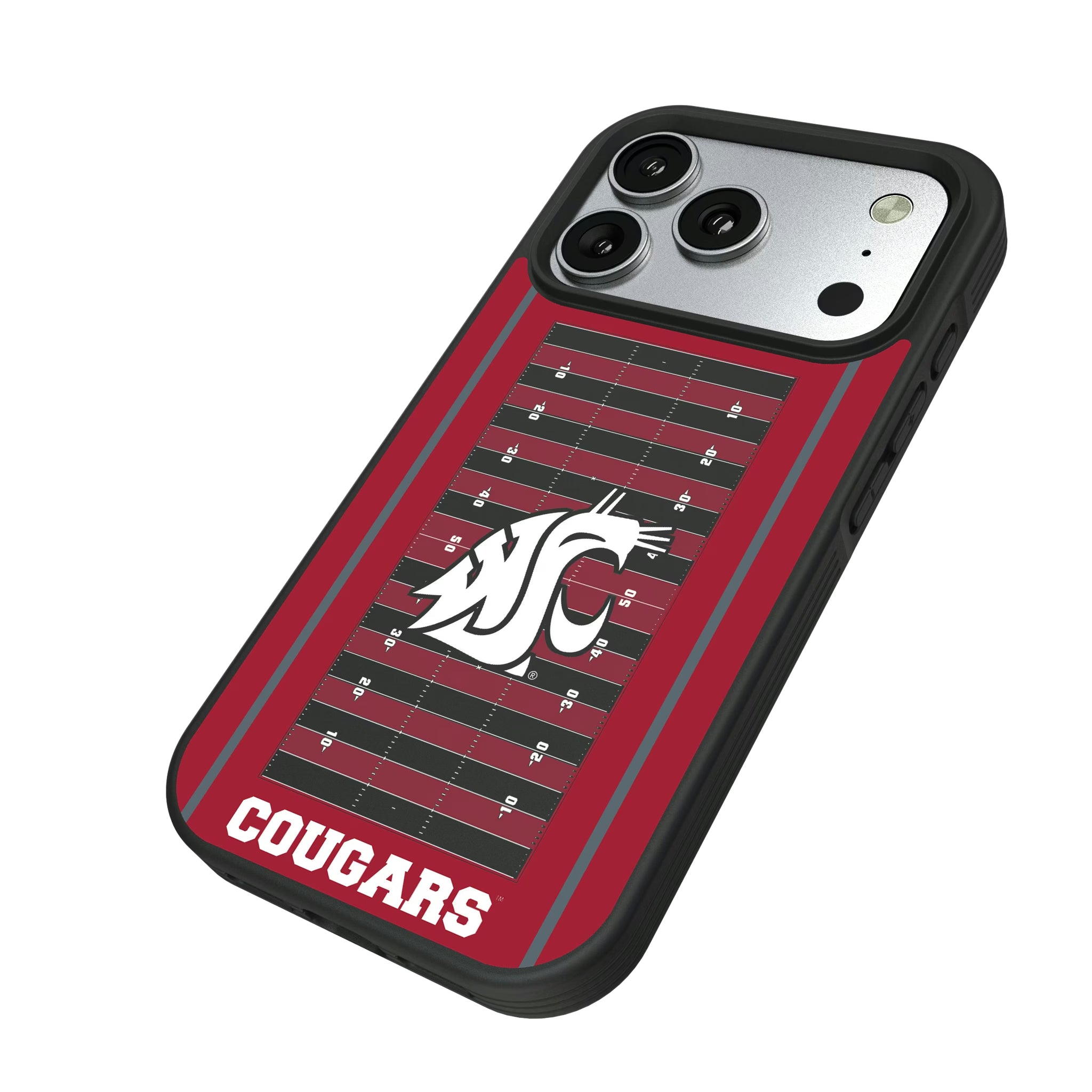 Washington State University Cougars Field iPhone Bump Phone Case for Apple iPhone - Isometric View#Device_iPhone 17 Pro