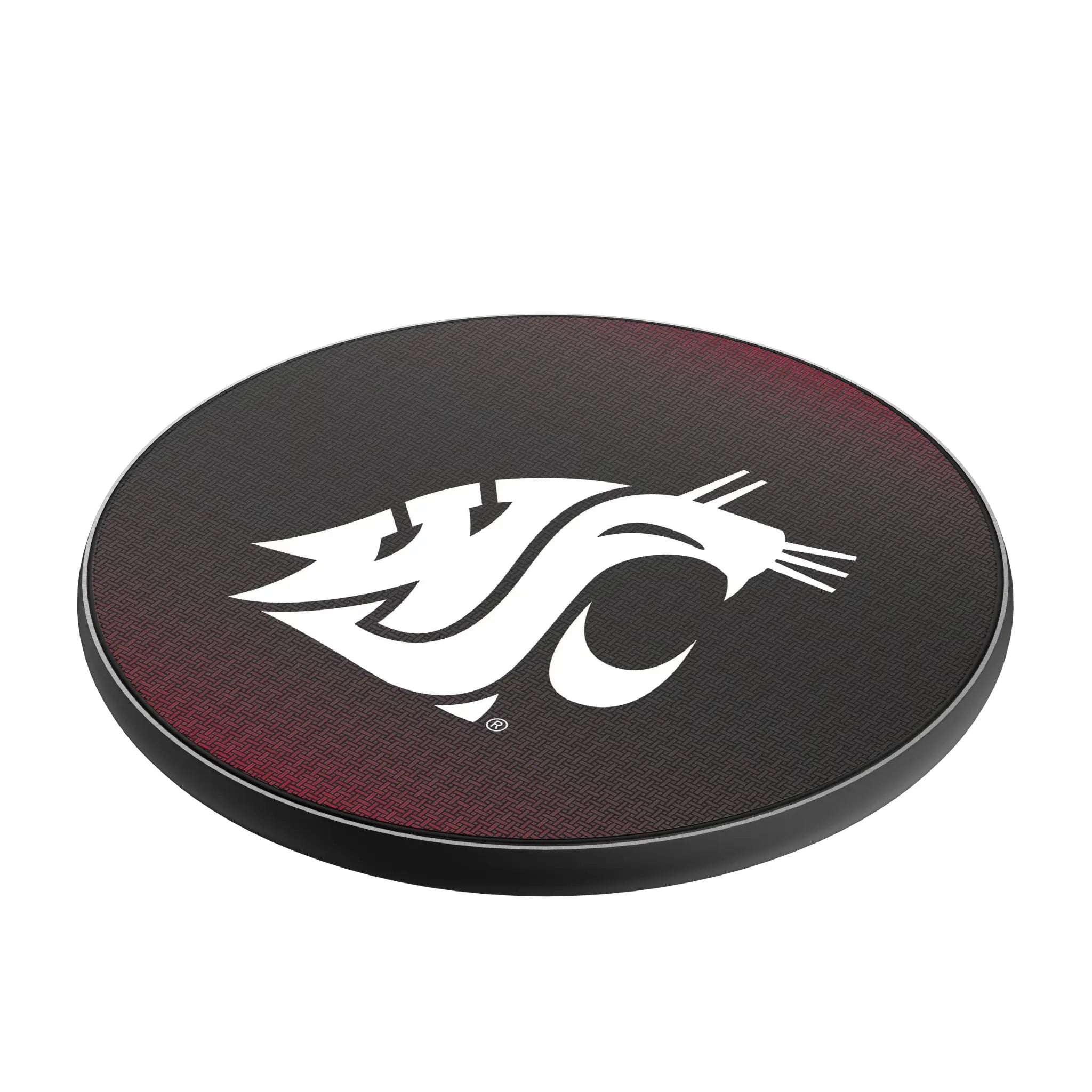 Washington State University Cougars Linen 15-Watt Wireless Charger - Isometric View