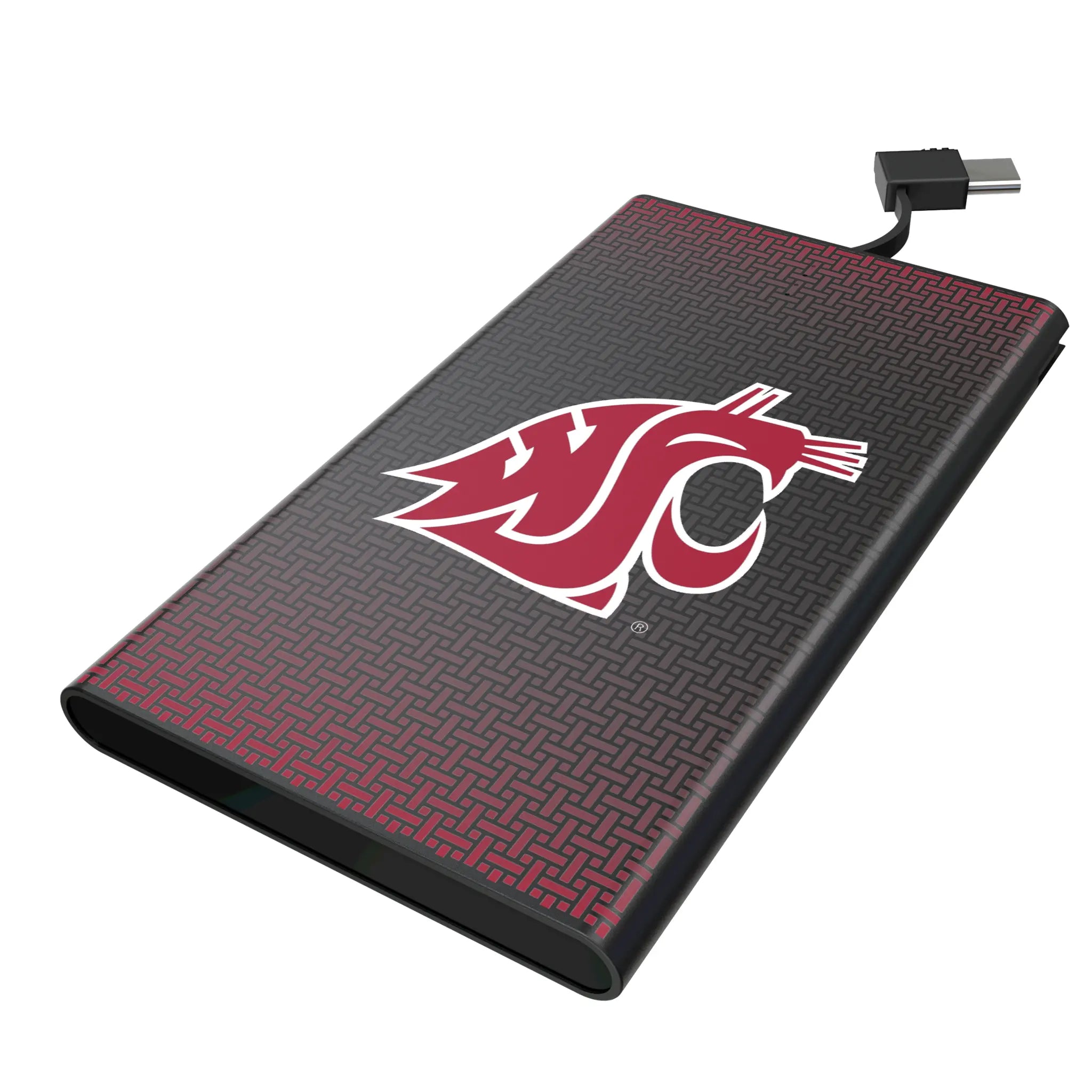 Washington State University Cougars Linen 5000mAh Flat Power Bank