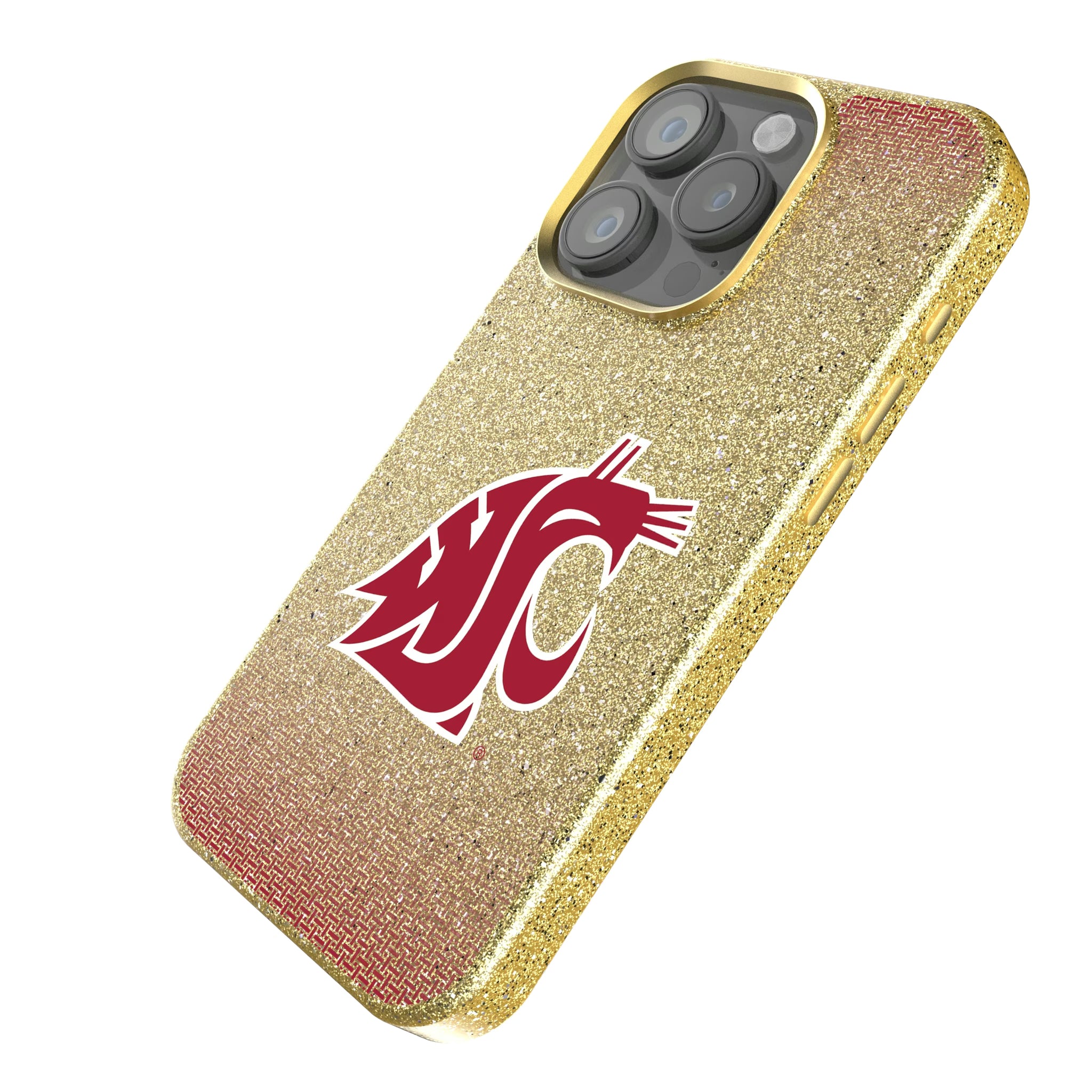 Washington State University Cougars Linen iPhone Bling Phone Case for Apple iPhone - Isometric View