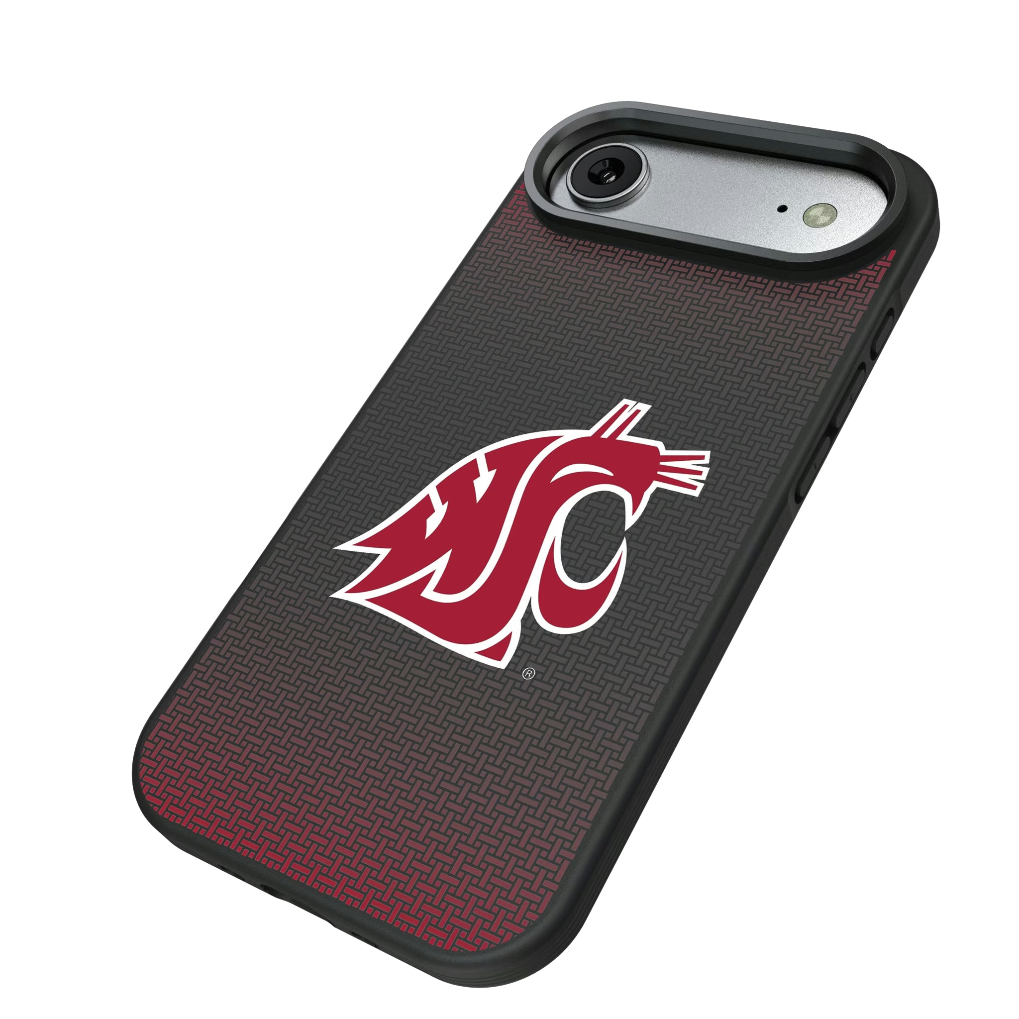Washington State University Cougars Linen iPhone Bump Phone Case for Apple iPhone - Isometric View#Device_iPhone Air