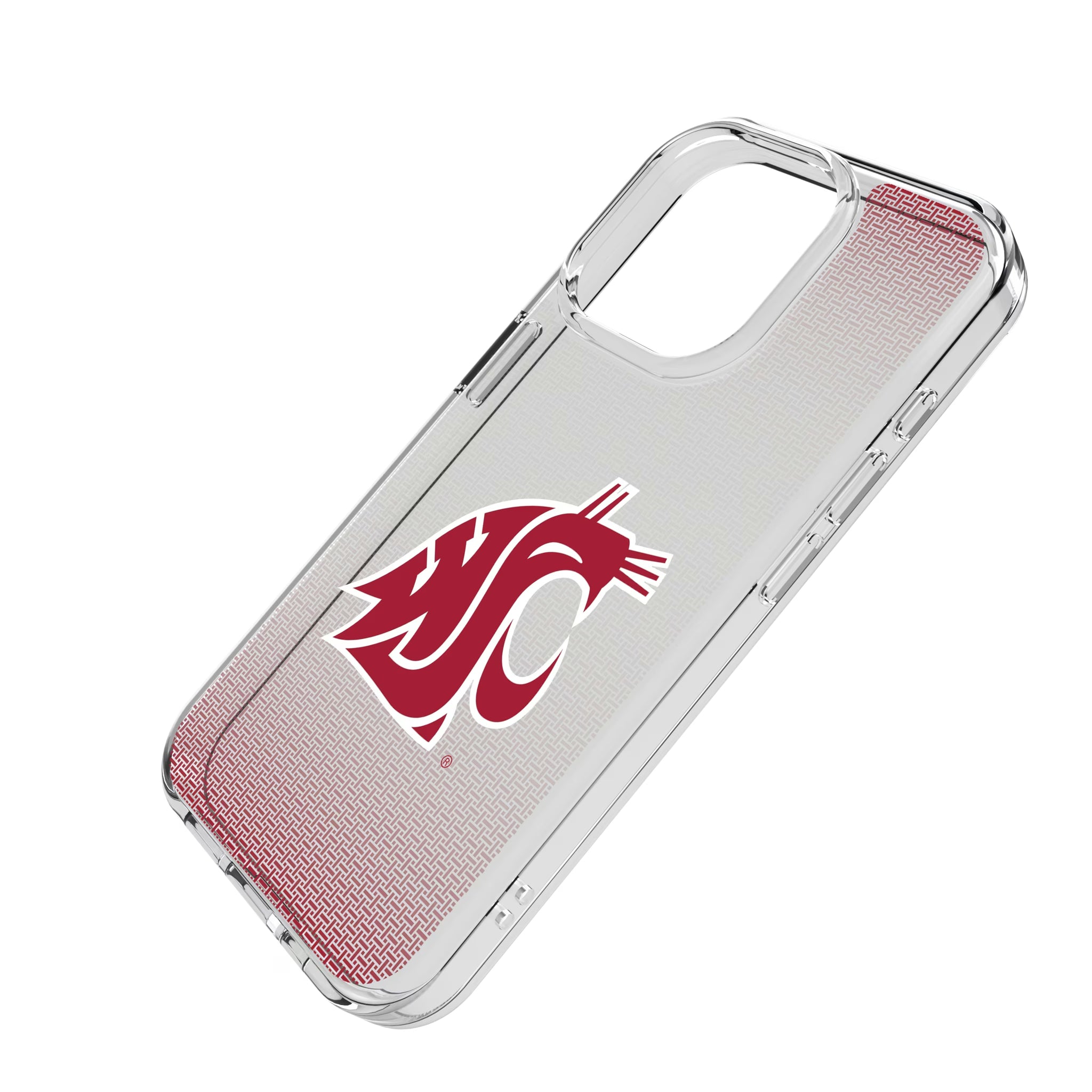Washington State University Cougars Linen iPhone Clear Phone Case for Apple iPhone - Isometric View