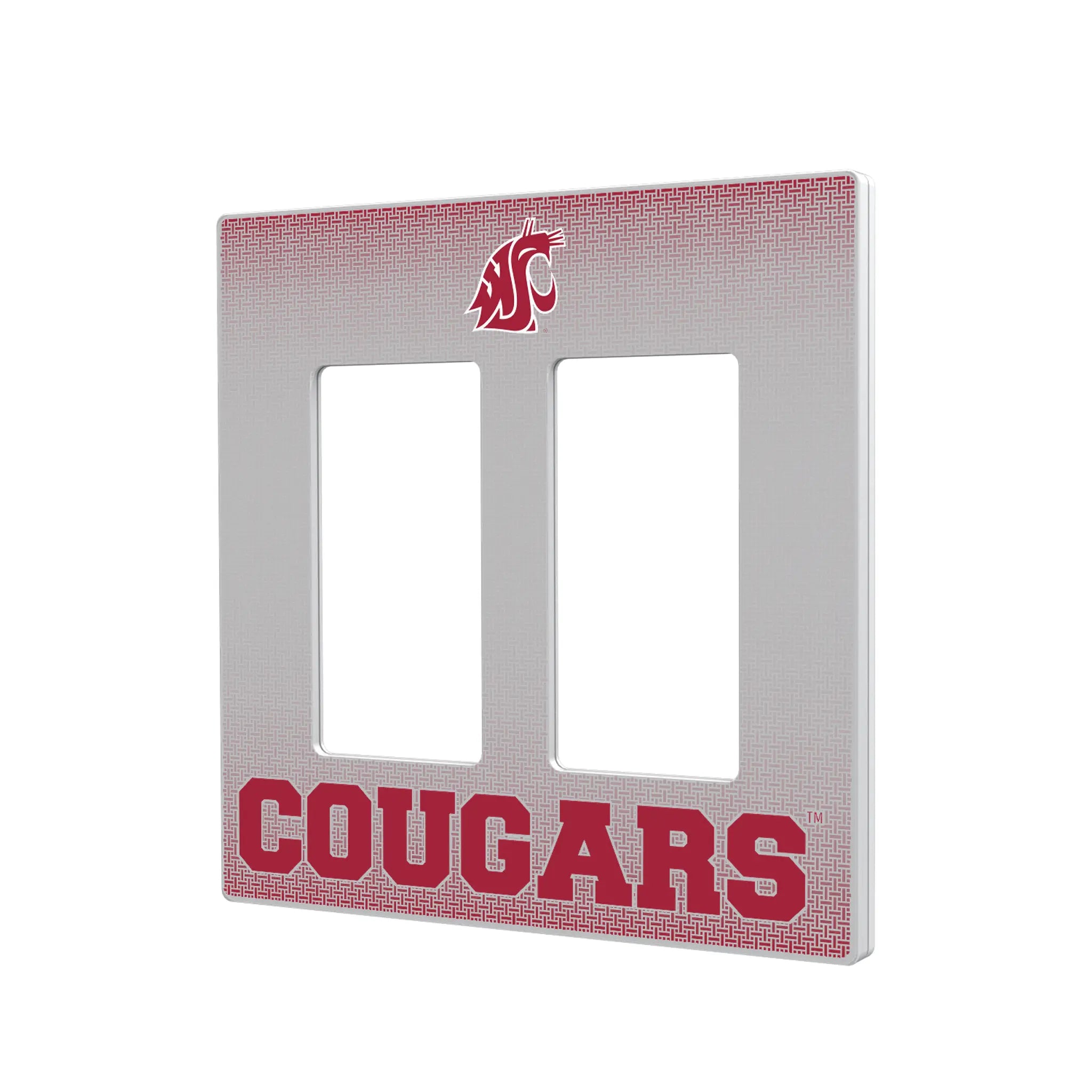 Washington State University Cougars Linen Hidden-Screw Light Switch Plate#Style_Double Rocker