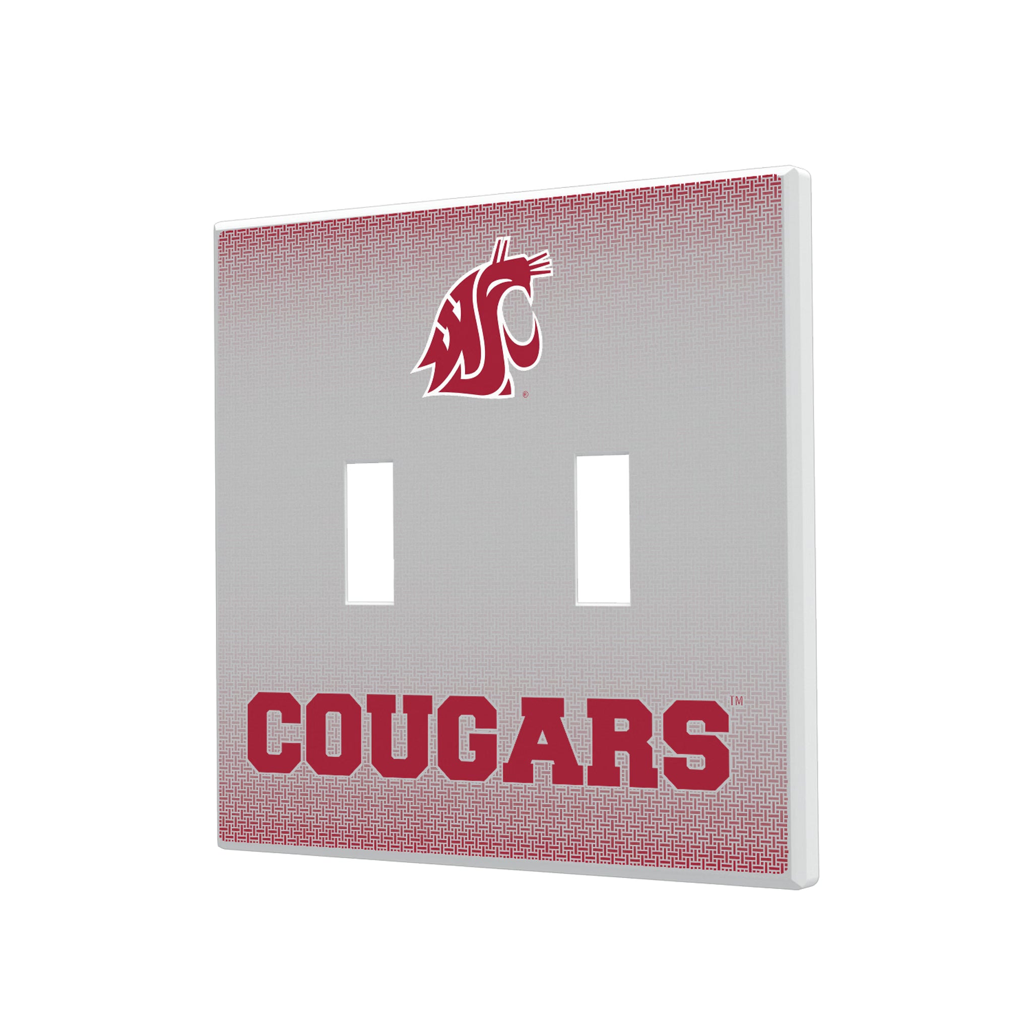 Washington State University Cougars Linen Hidden-Screw Light Switch Plate#Style_Double Toggle