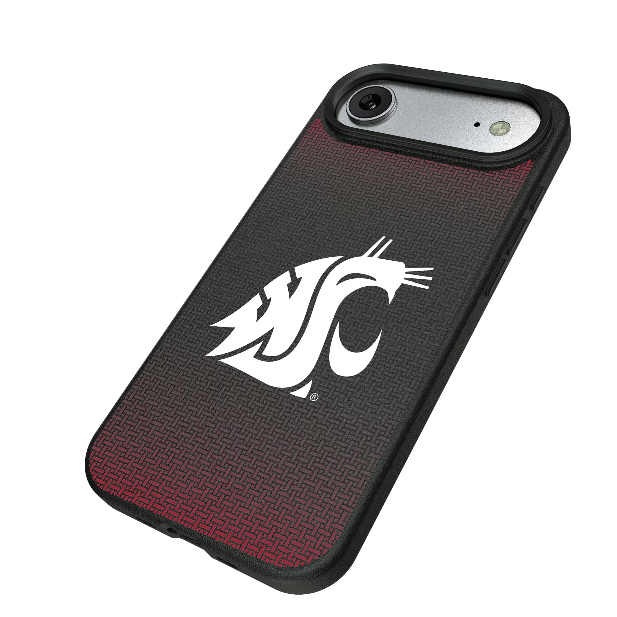 Washington State University Cougars Linen iPhone MagSafe Compatible Phone Case for Apple iPhone - Isometric View#Device_iPhone Air