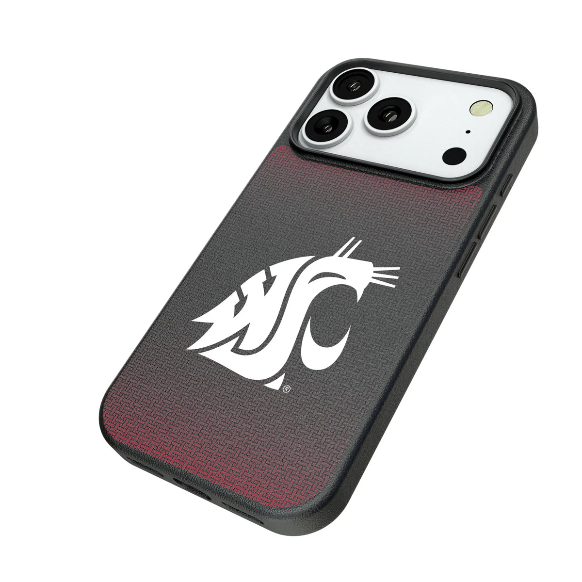 Washington State University Cougars Linen iPhone MagSafe Compatible Phone Case for Apple iPhone - Isometric View#Device_iPhone 18 Pro