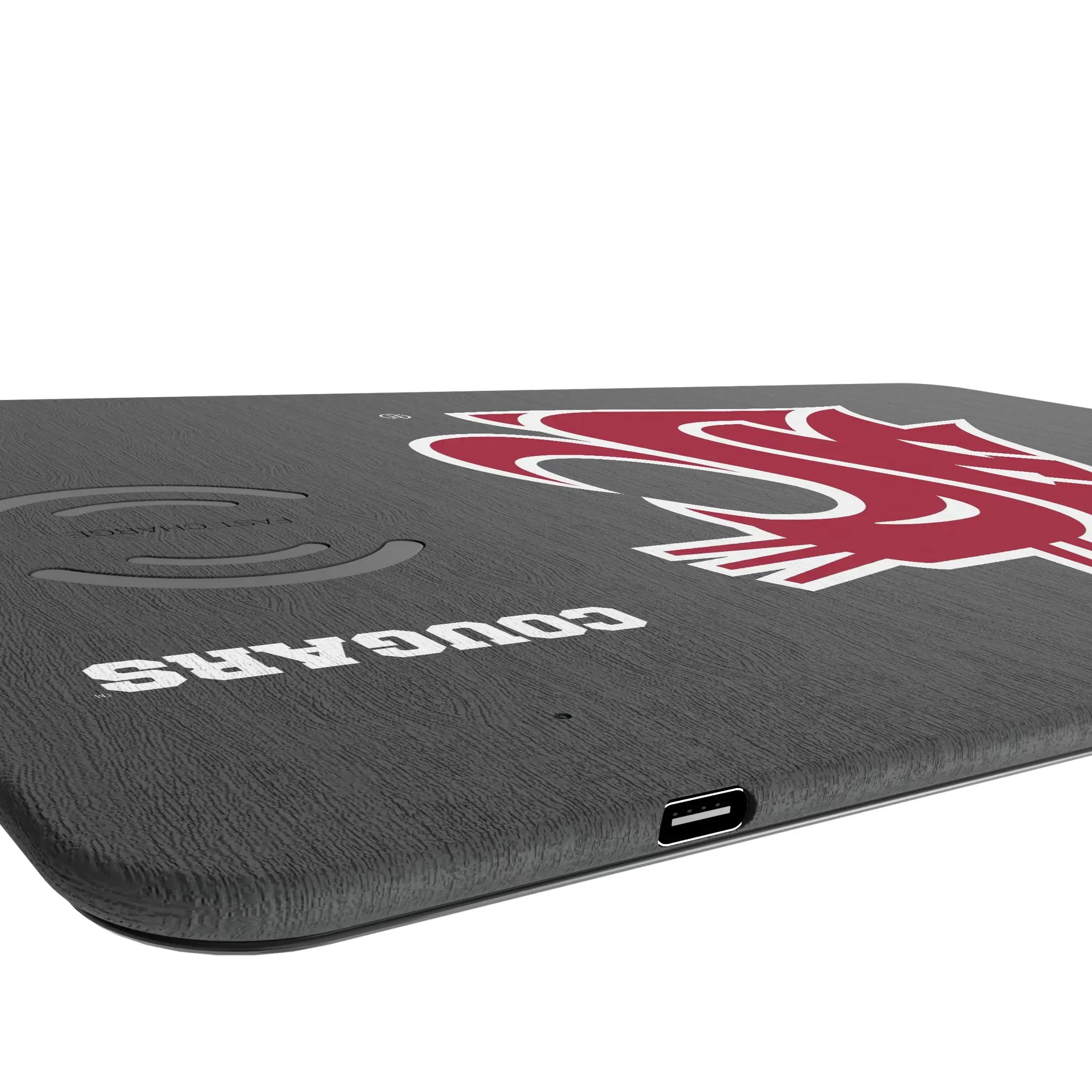 Washington State University Cougars Monocolor Tilt 15-Watt Wireless Charger and Mouse Pad