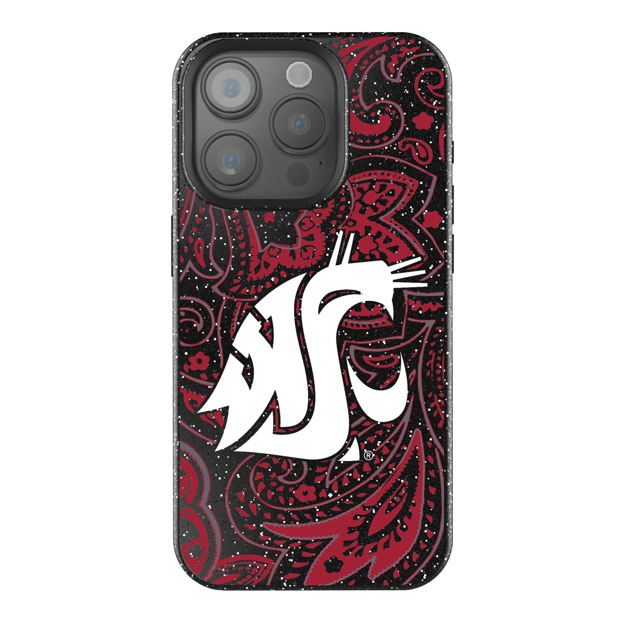 Washington State University Cougars Paisley iPhone Bling Phone Case for Apple iPhone