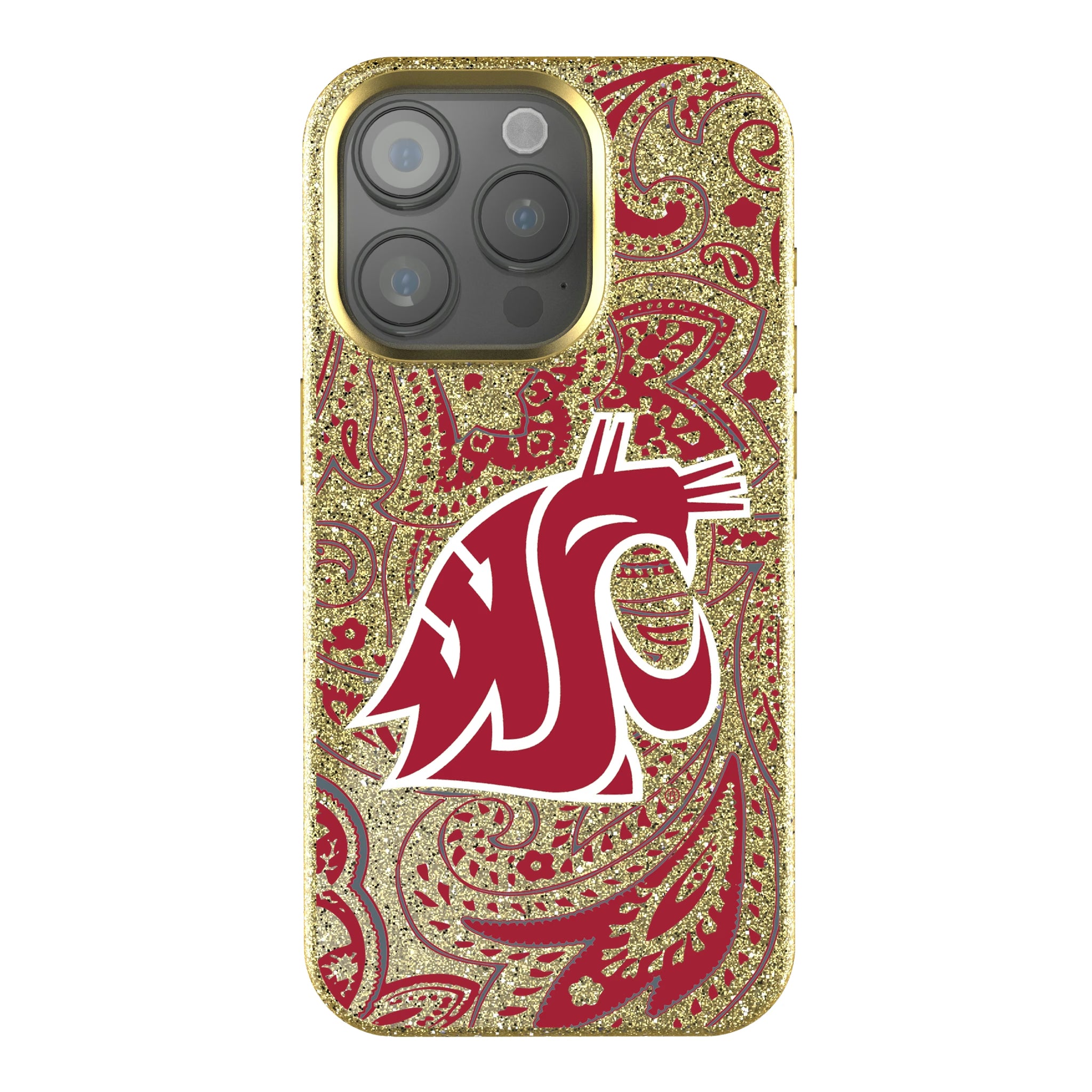 Washington State University Cougars Paisley iPhone Bling Phone Case for Apple iPhone