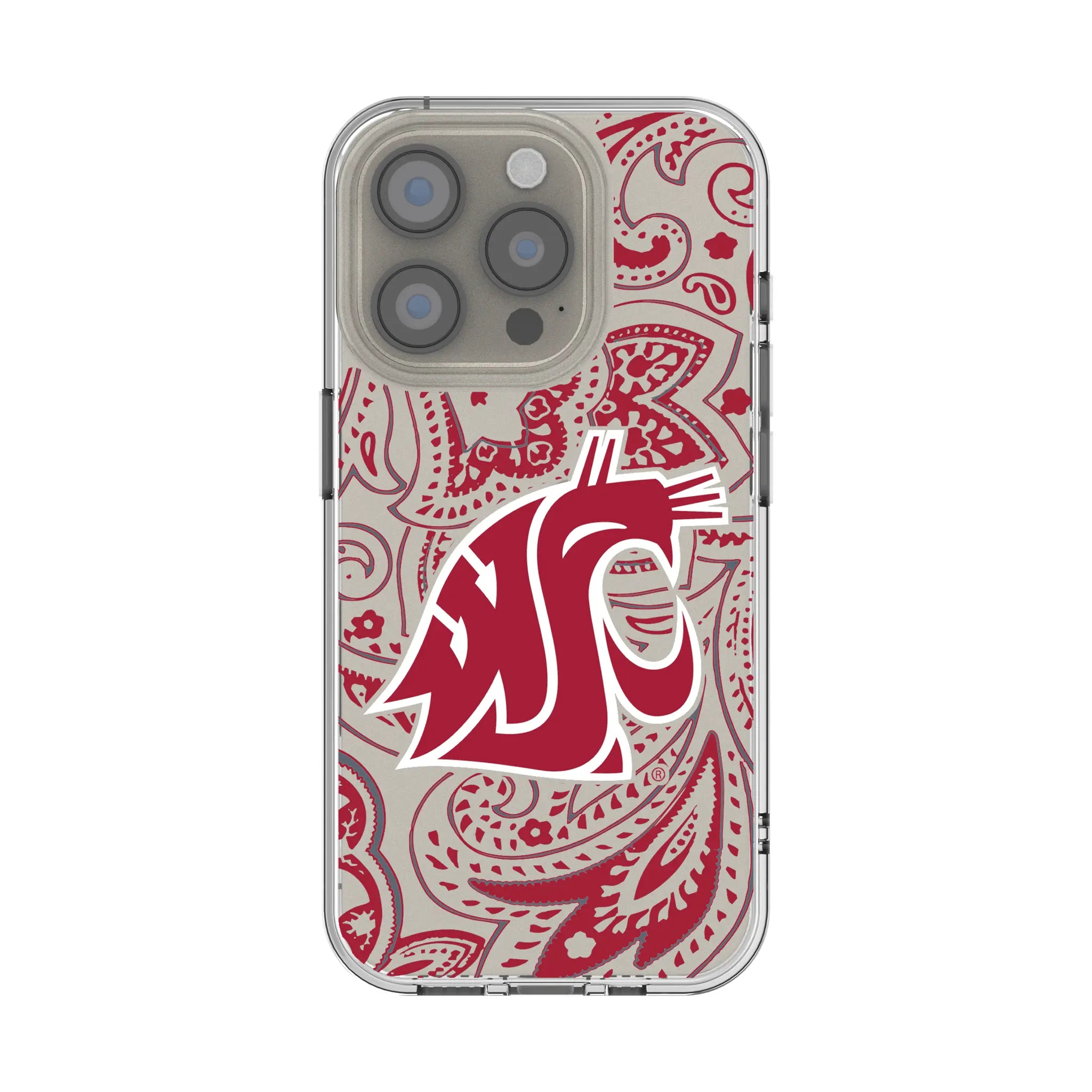 Washington State University Cougars Paisley iPhone Clear Phone Case for Apple iPhone